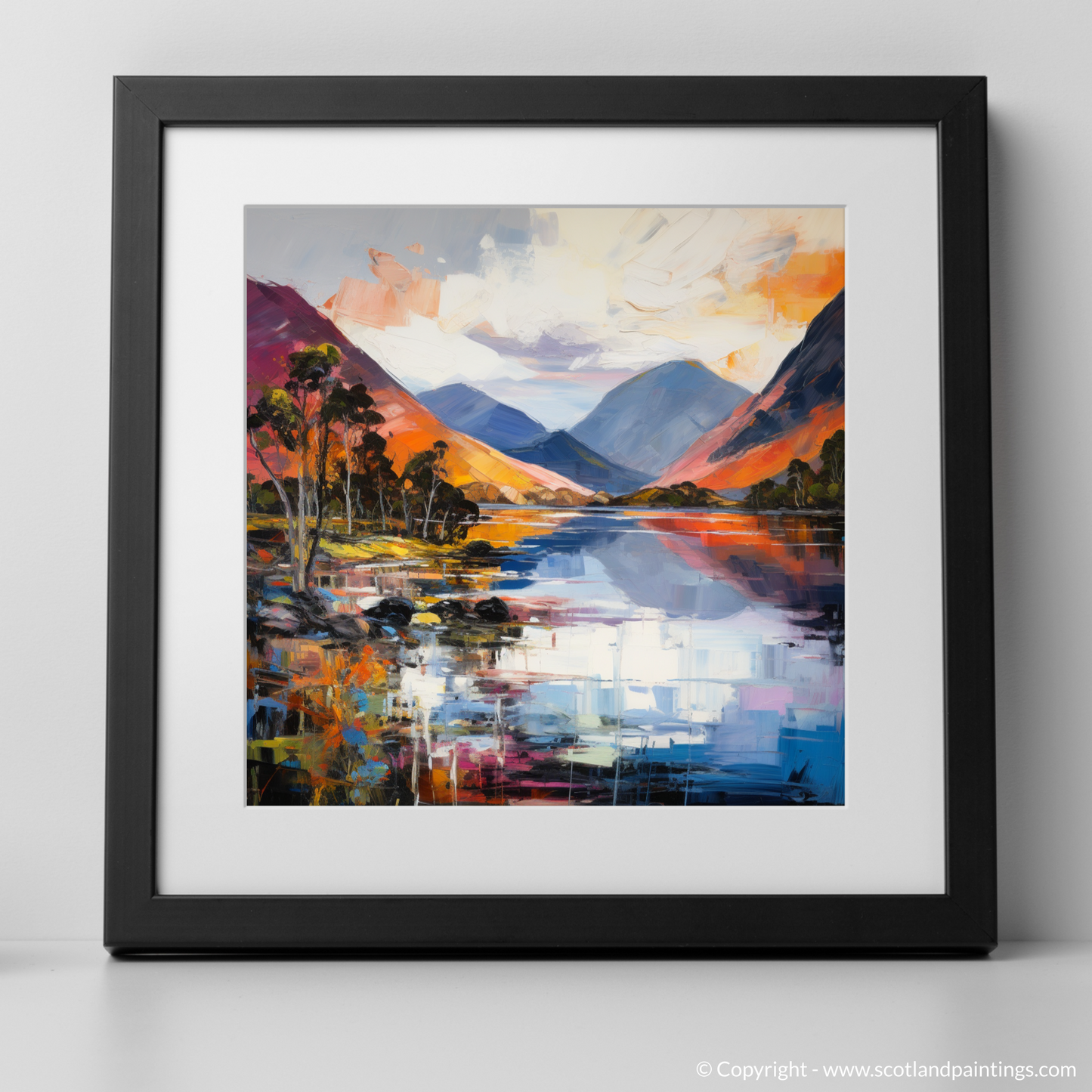 Art Print of Loch Lochy, Highlands with a black frame