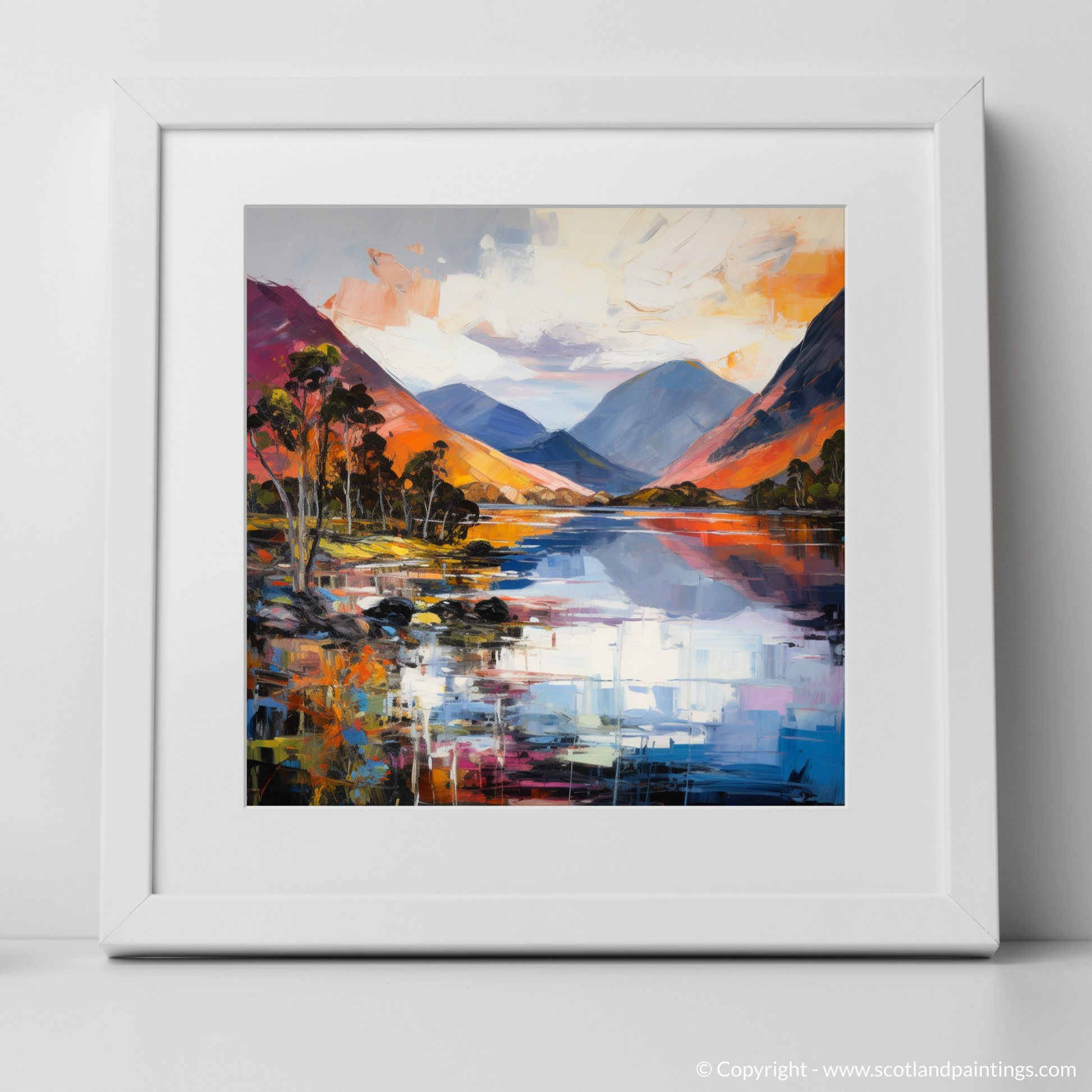 Art Print of Loch Lochy, Highlands with a white frame