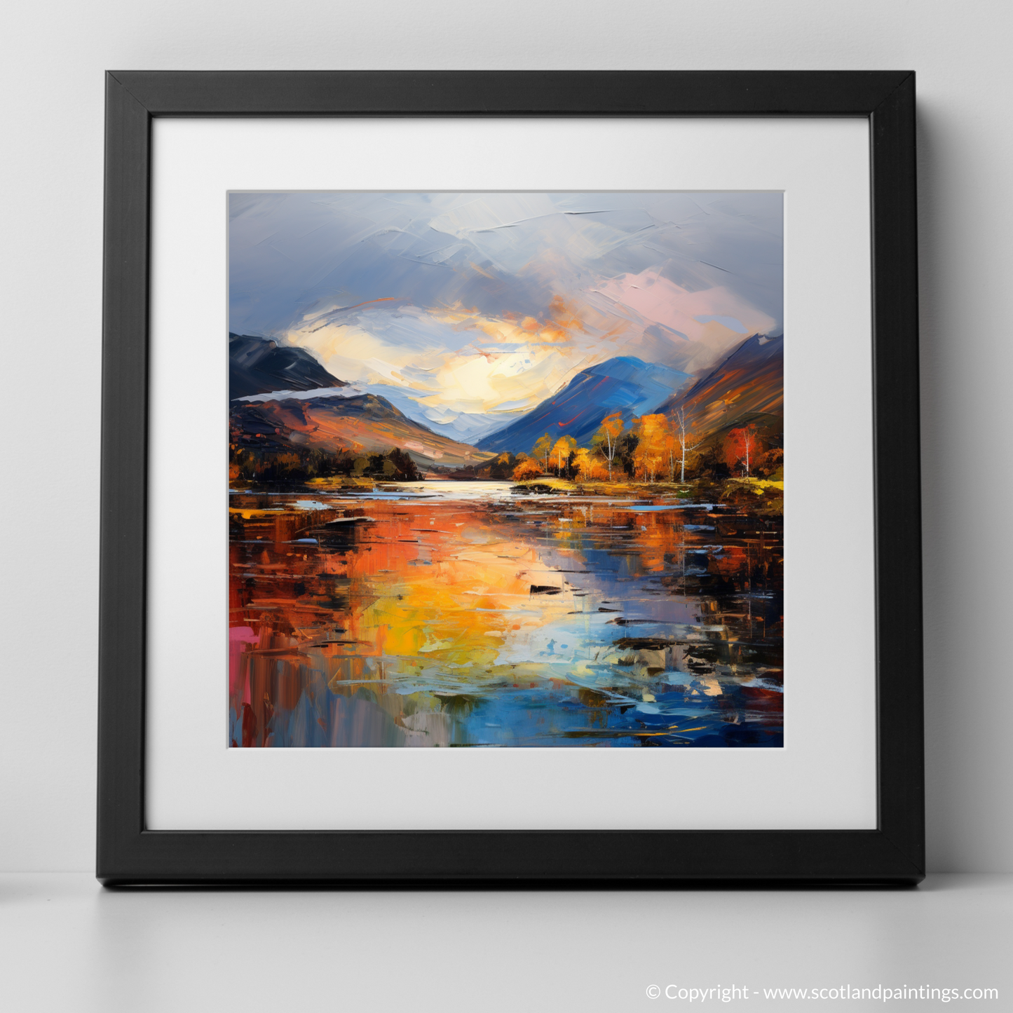 Art Print of Loch Lochy, Highlands with a black frame