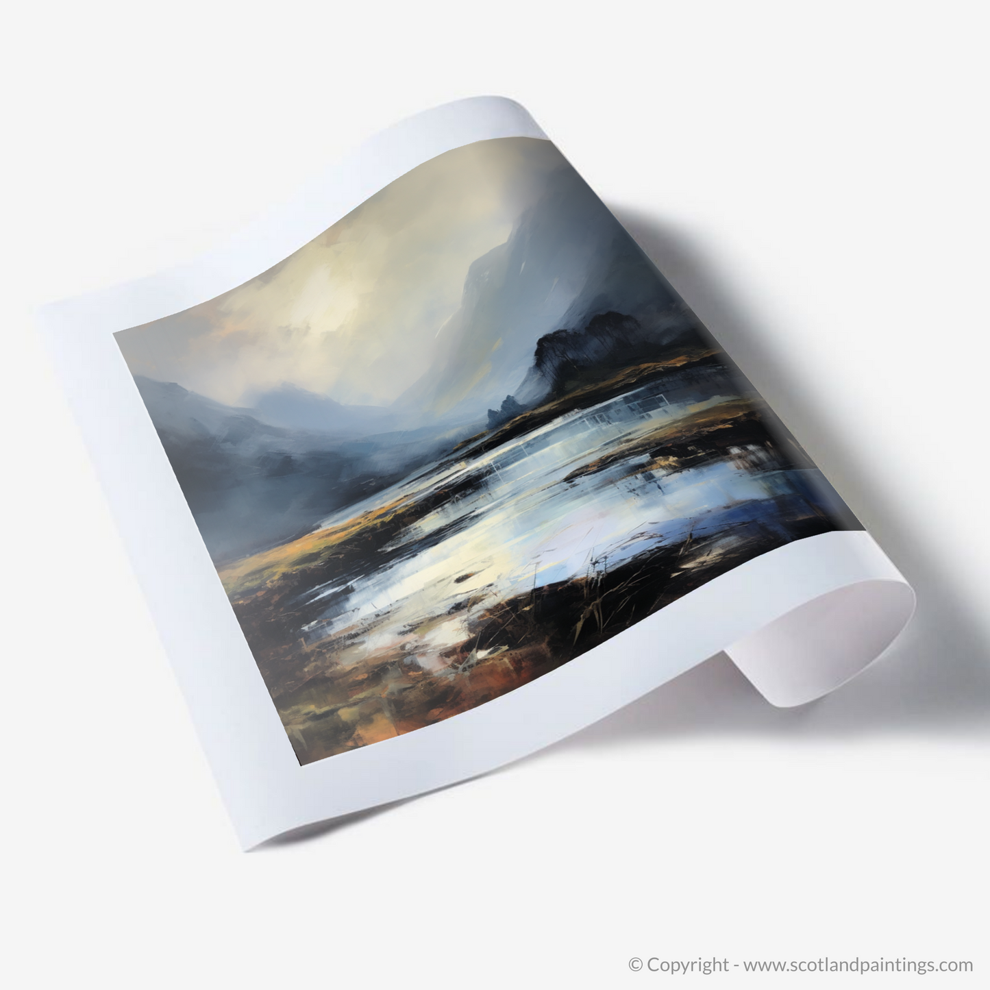 Art Print of Mist over river at dawn in Glencoe