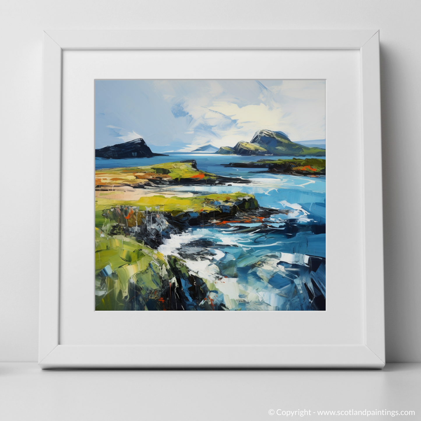 Art Print of Isle of Lismore, Inner Hebrides with a white frame