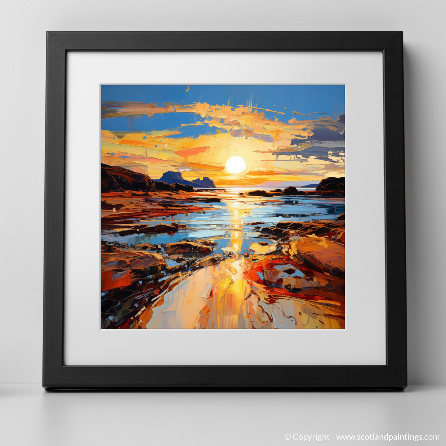 Art Print of Sound of Iona at golden hour with a black frame