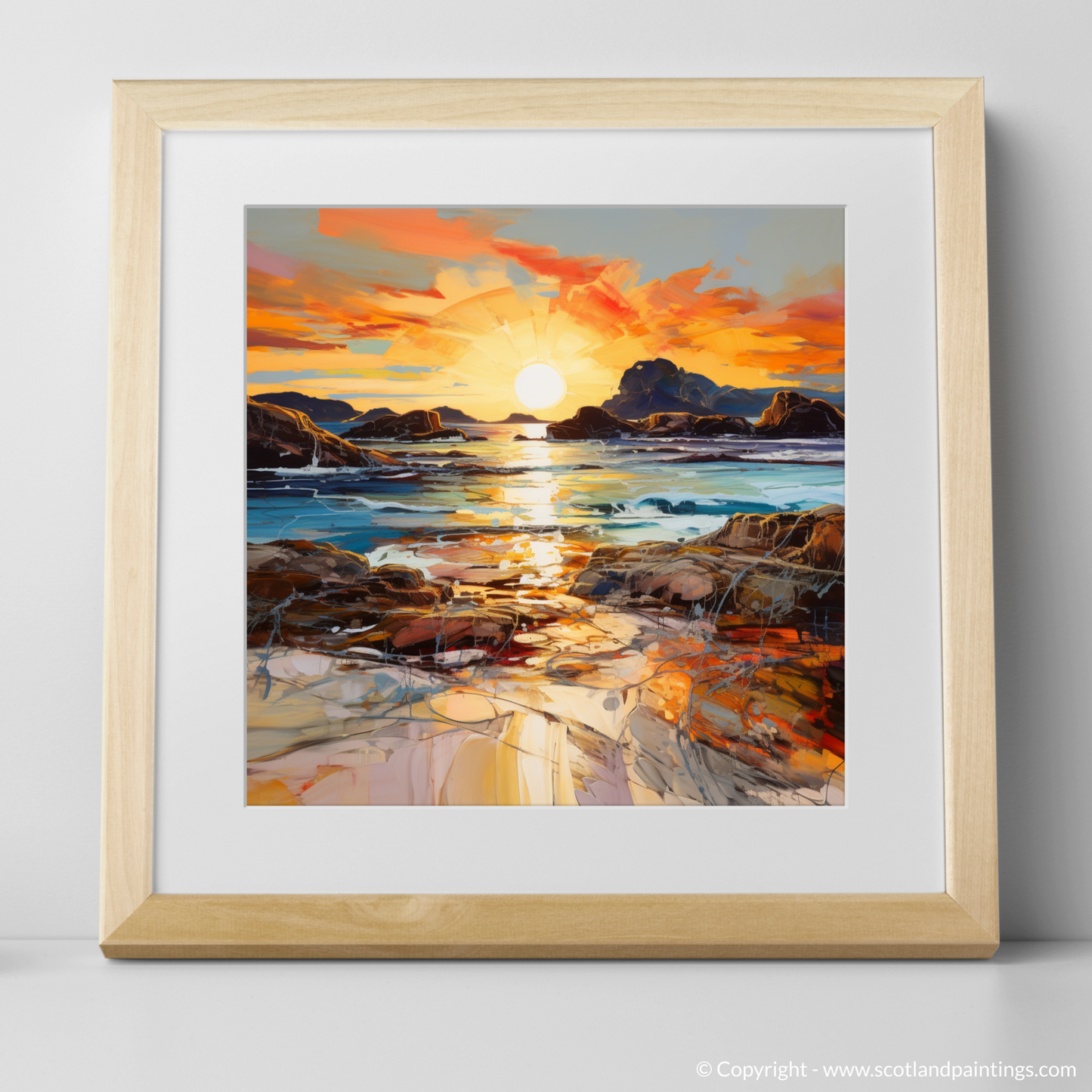 Painting and Art Print of Sound of Iona at golden hour. Golden Hour Symphony: The Sound of Iona.