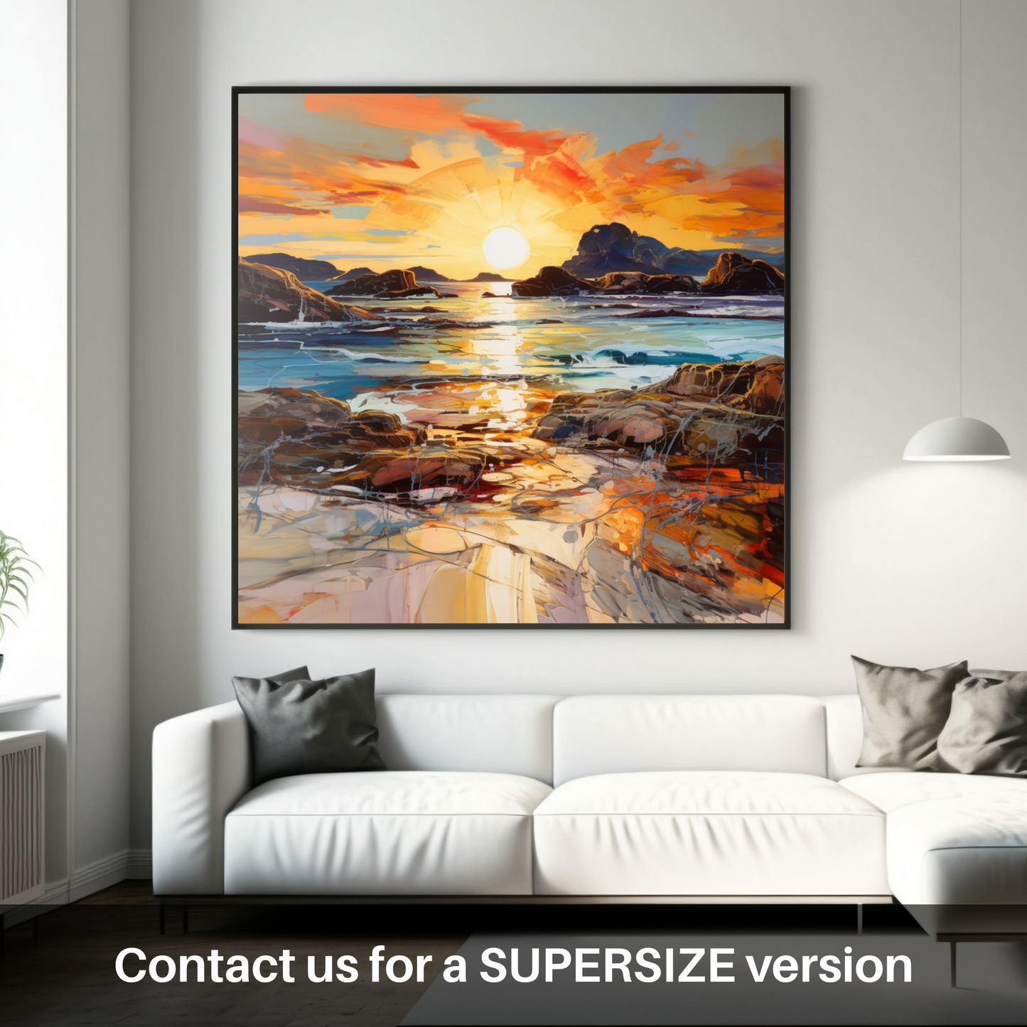 Painting and Art Print of Sound of Iona at golden hour. Golden Hour Symphony: The Sound of Iona.