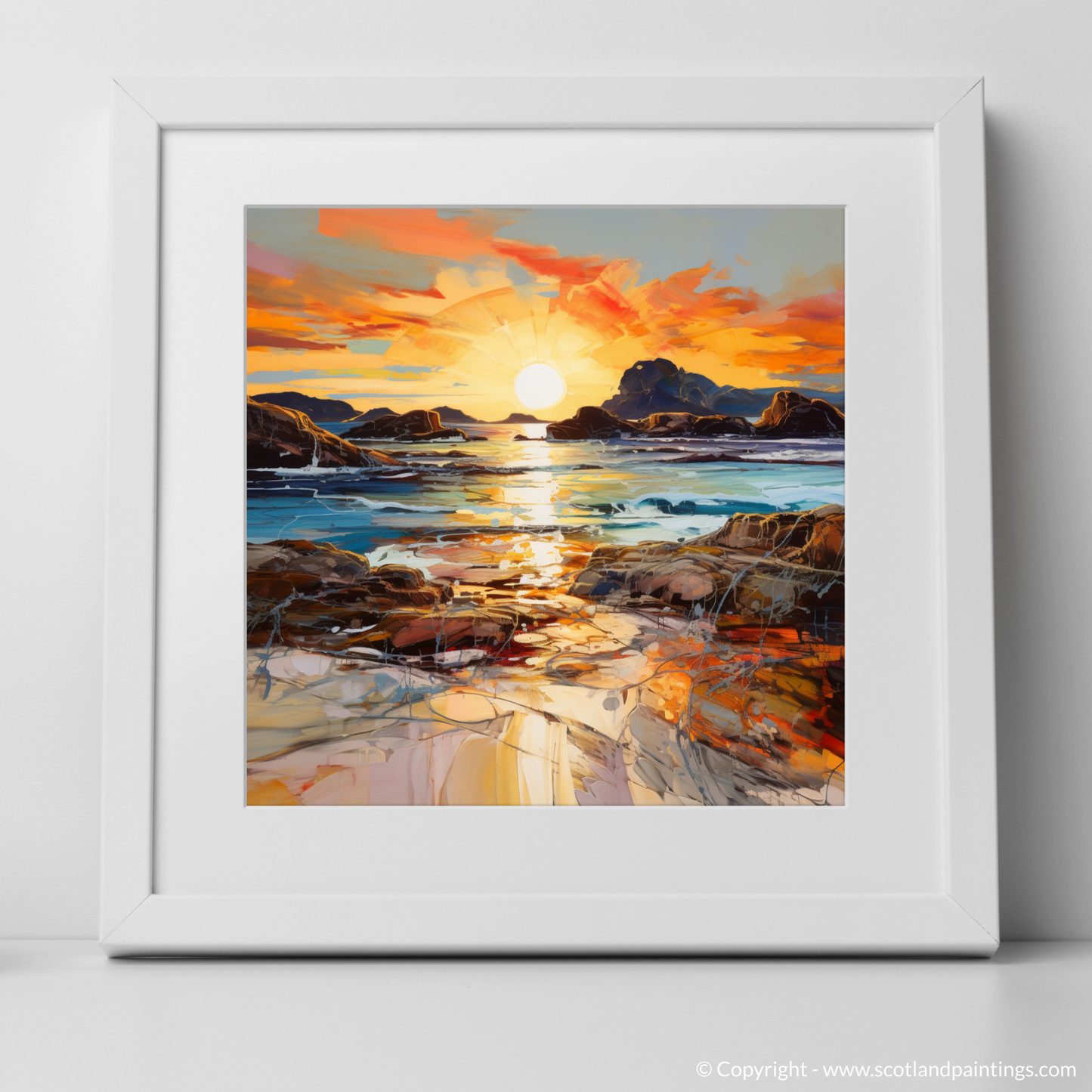 Painting and Art Print of Sound of Iona at golden hour. Golden Hour Symphony: The Sound of Iona.