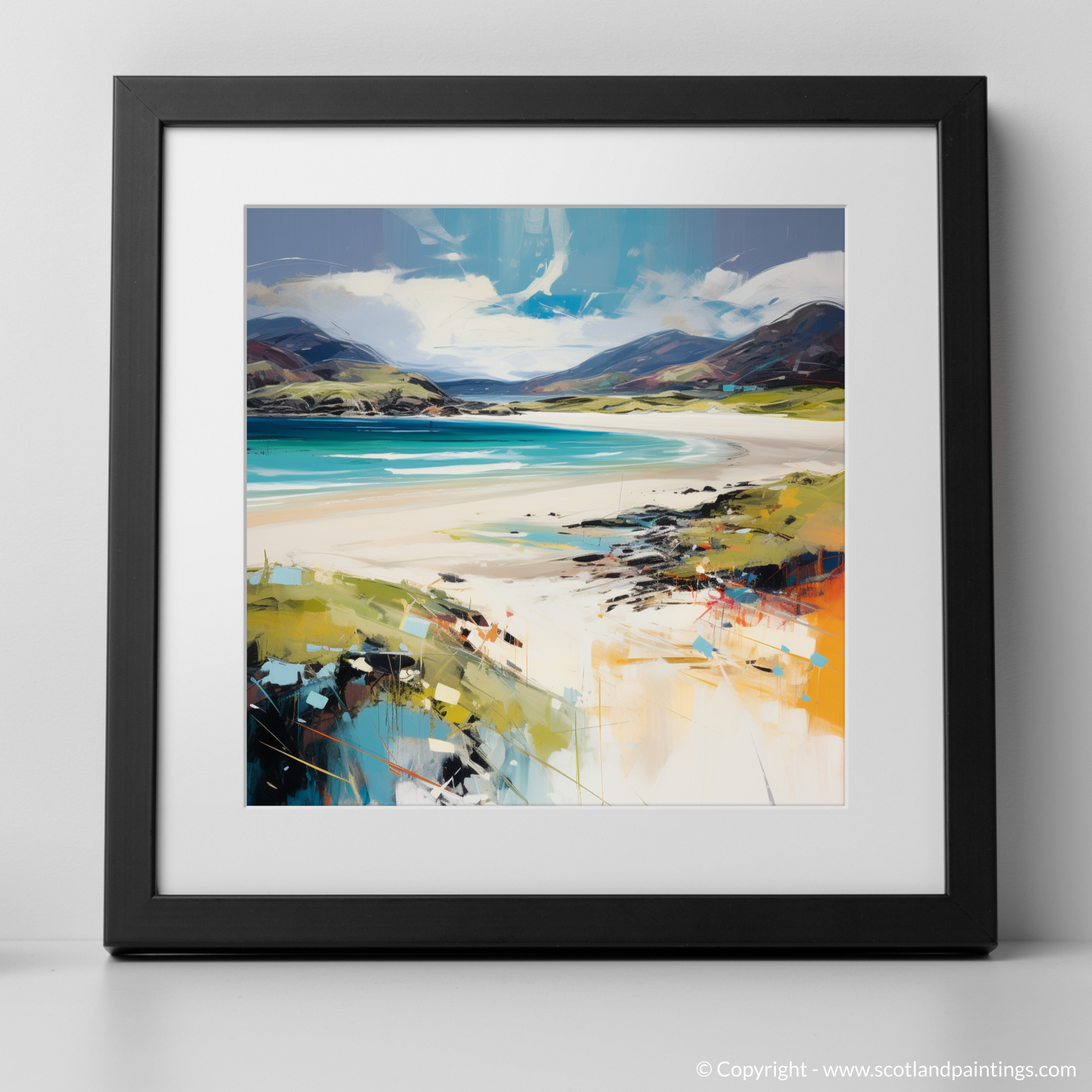 Art Print of Luskentyre Beach, Isle of Harris with a black frame