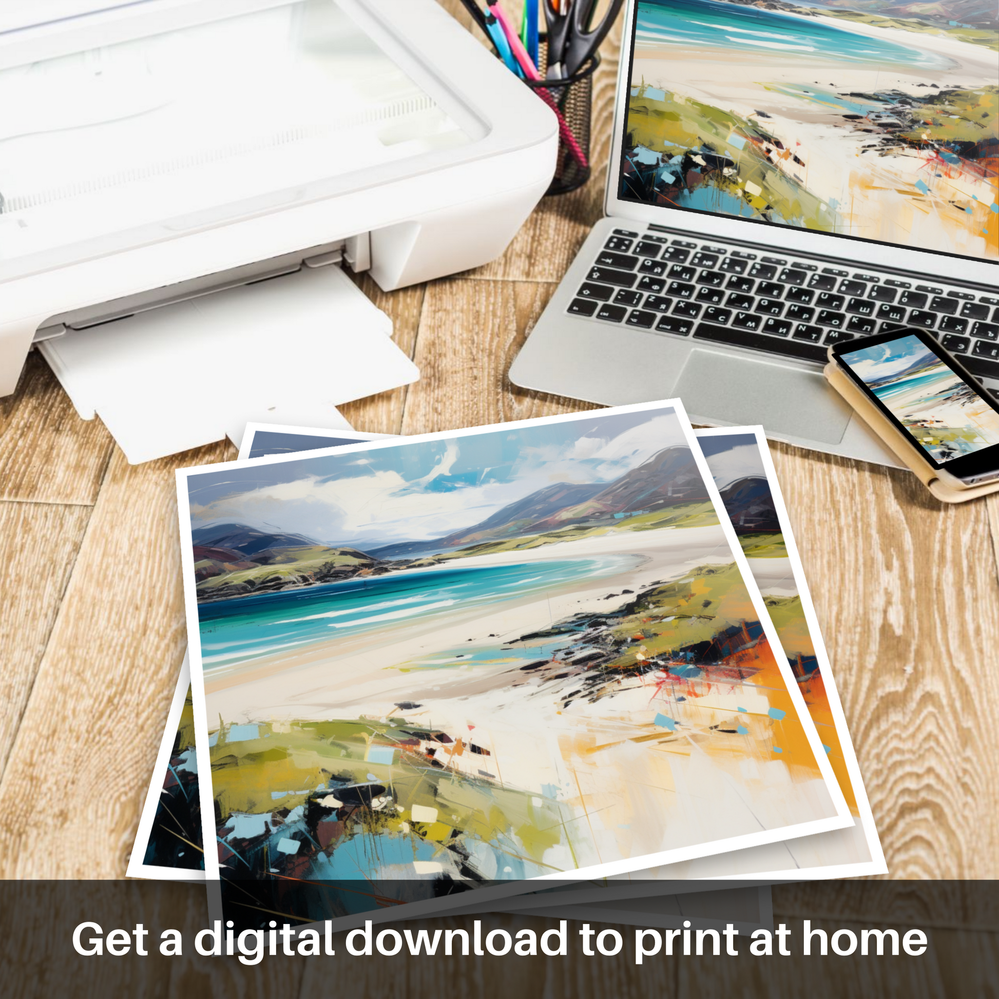 Downloadable and printable picture of Luskentyre Beach, Isle of Harris