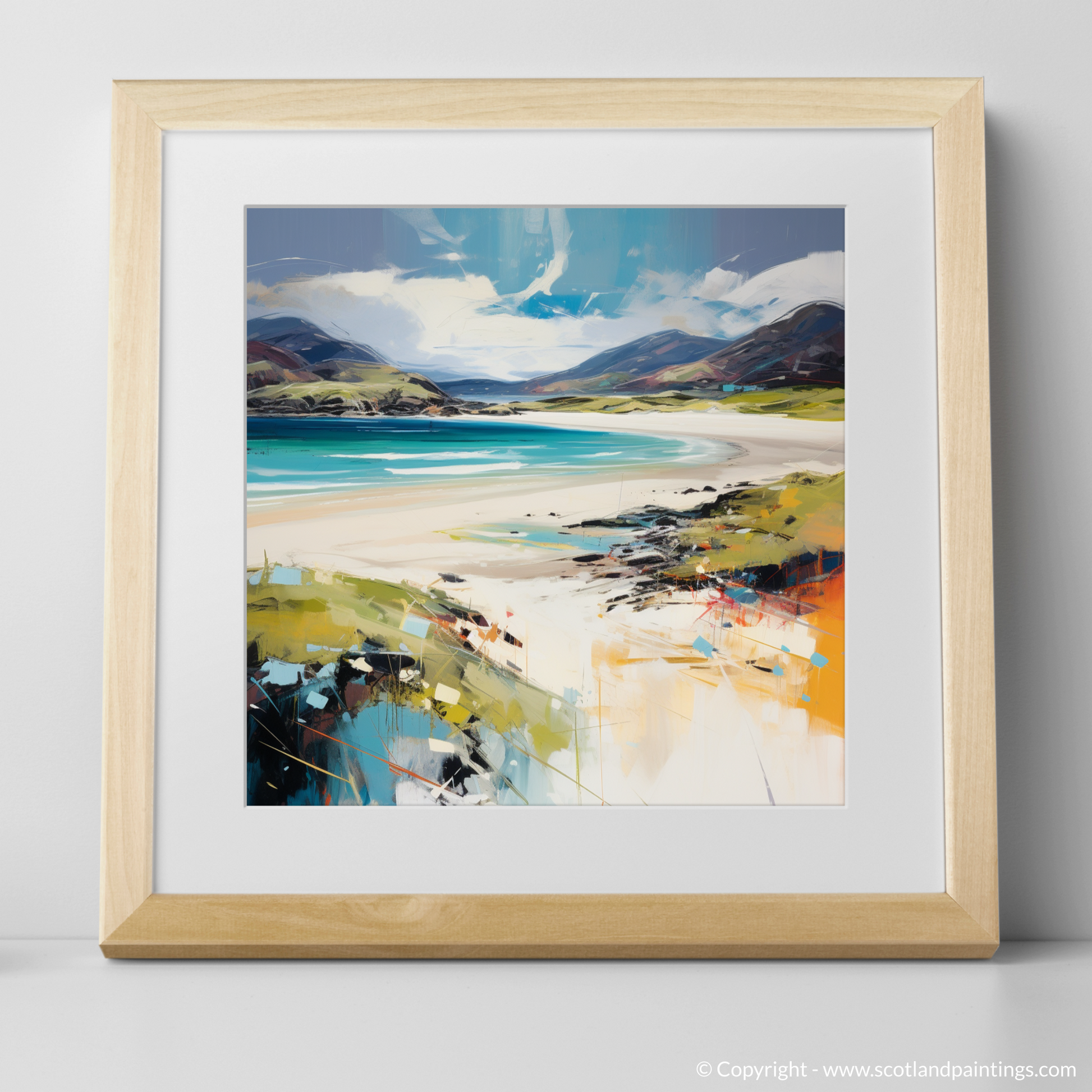 Art Print of Luskentyre Beach, Isle of Harris with a natural frame