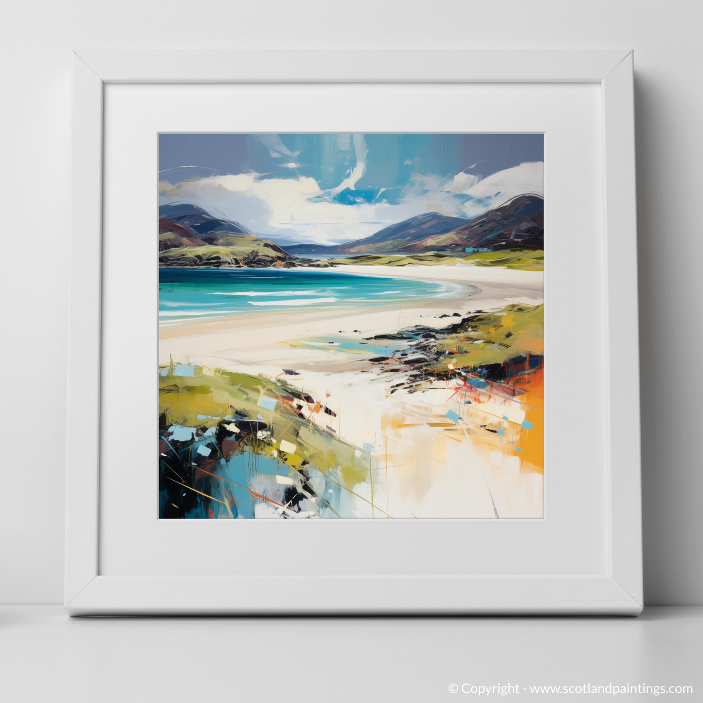 Art Print of Luskentyre Beach, Isle of Harris with a white frame