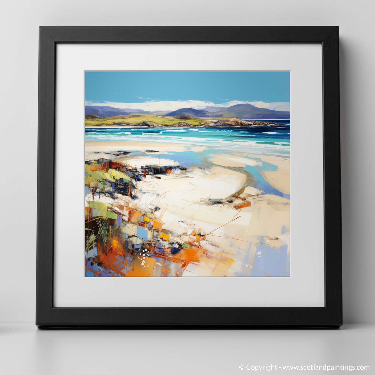 Art Print of Luskentyre Beach, Isle of Harris with a black frame