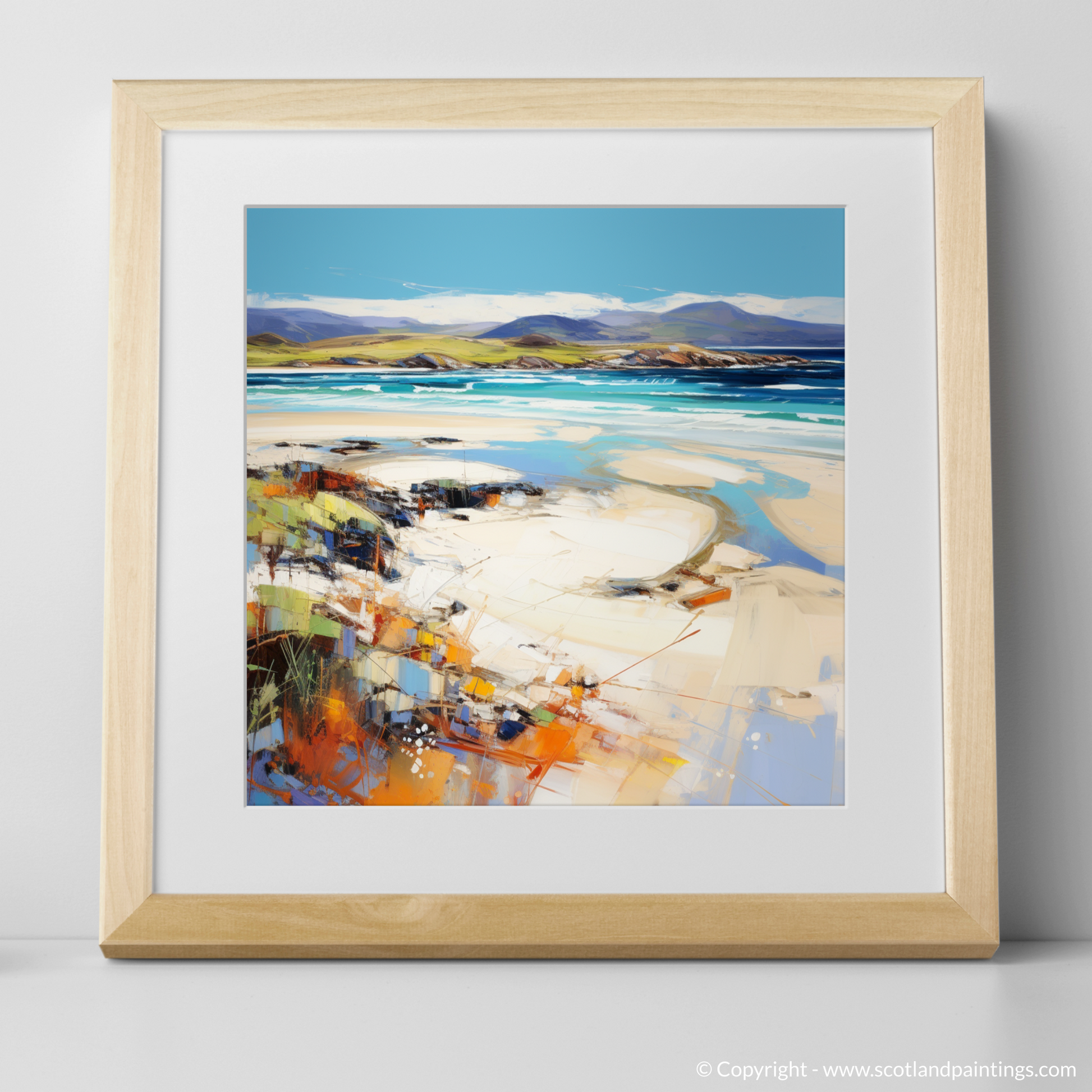 Art Print of Luskentyre Beach, Isle of Harris with a natural frame