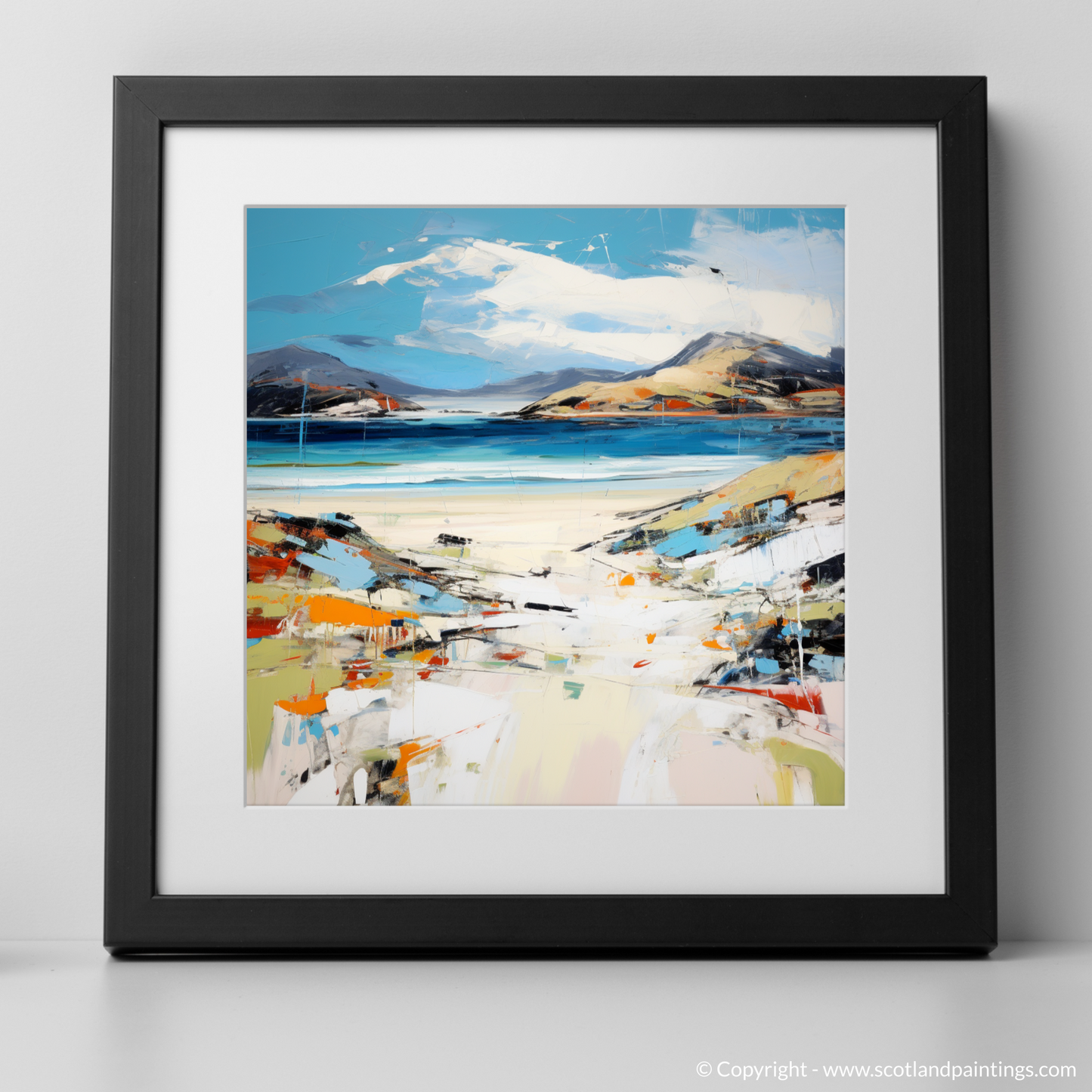 Art Print of Luskentyre Beach, Isle of Harris with a black frame