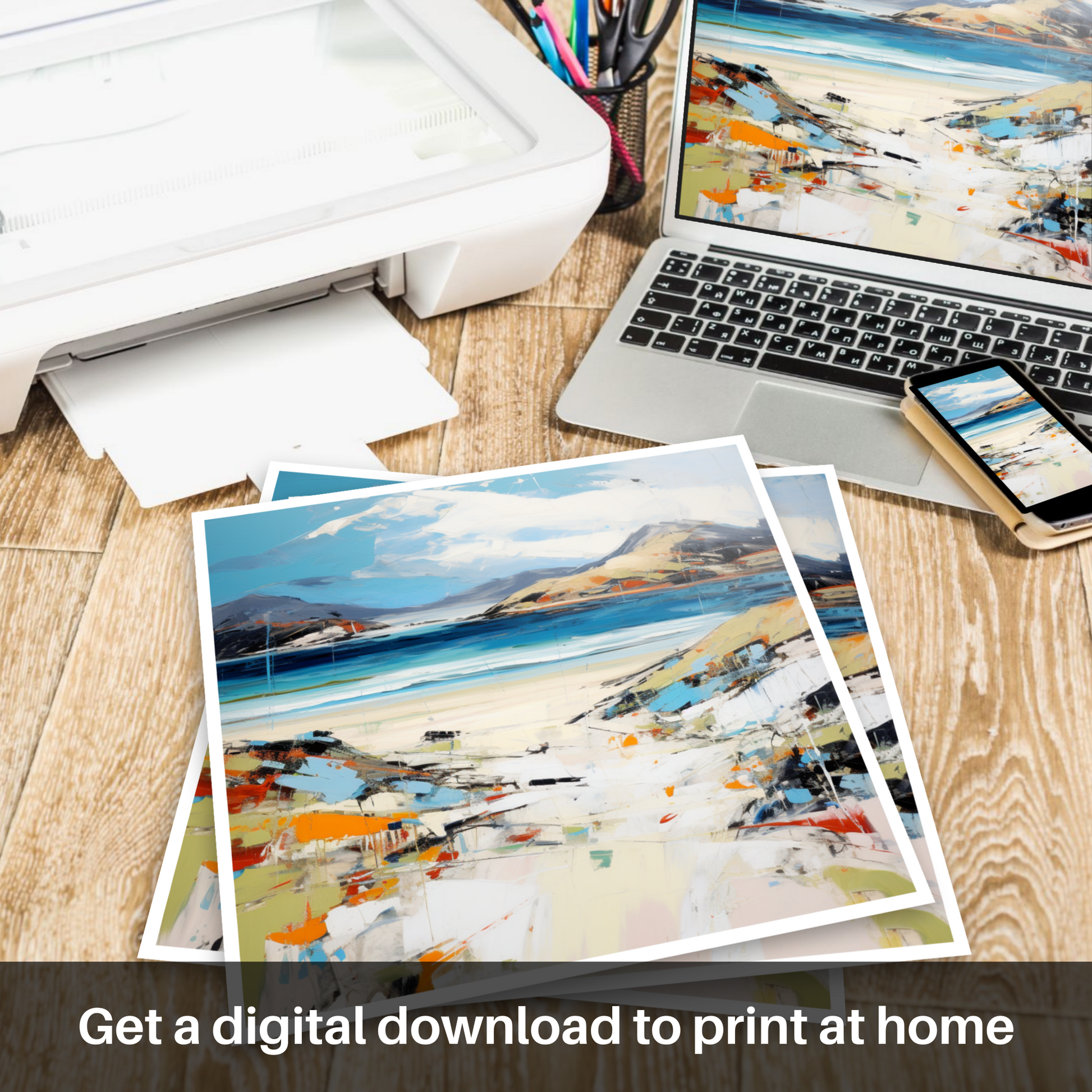 Downloadable and printable picture of Luskentyre Beach, Isle of Harris