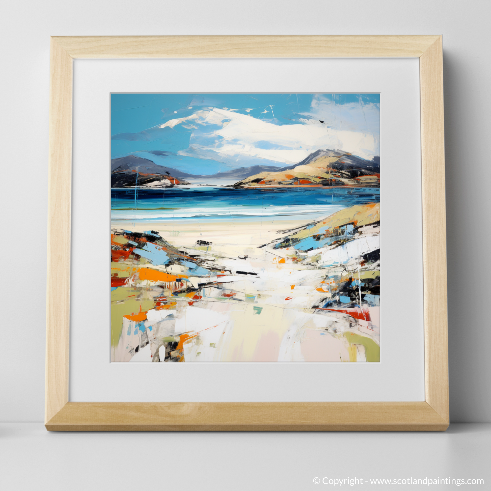 Art Print of Luskentyre Beach, Isle of Harris with a natural frame