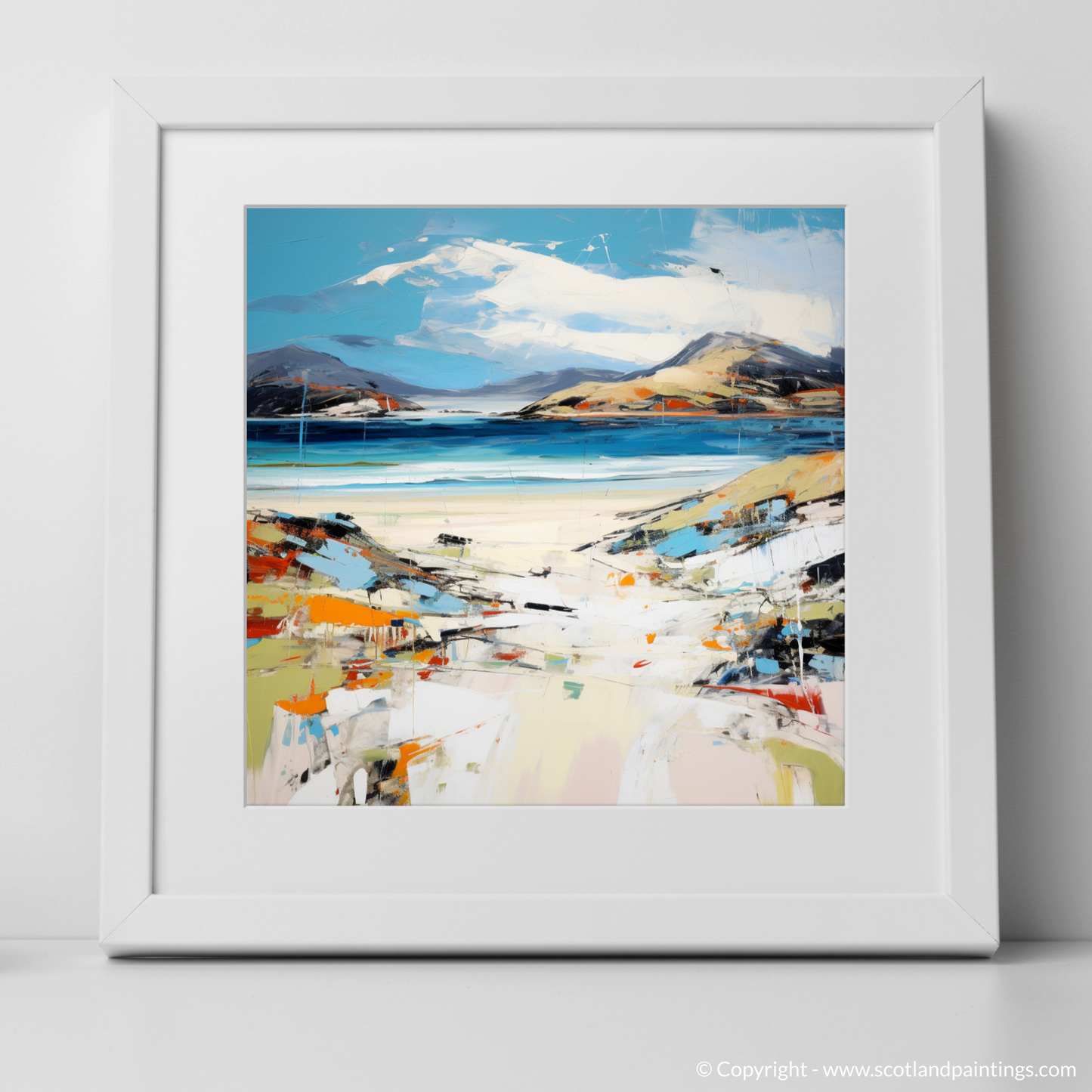 Art Print of Luskentyre Beach, Isle of Harris with a white frame