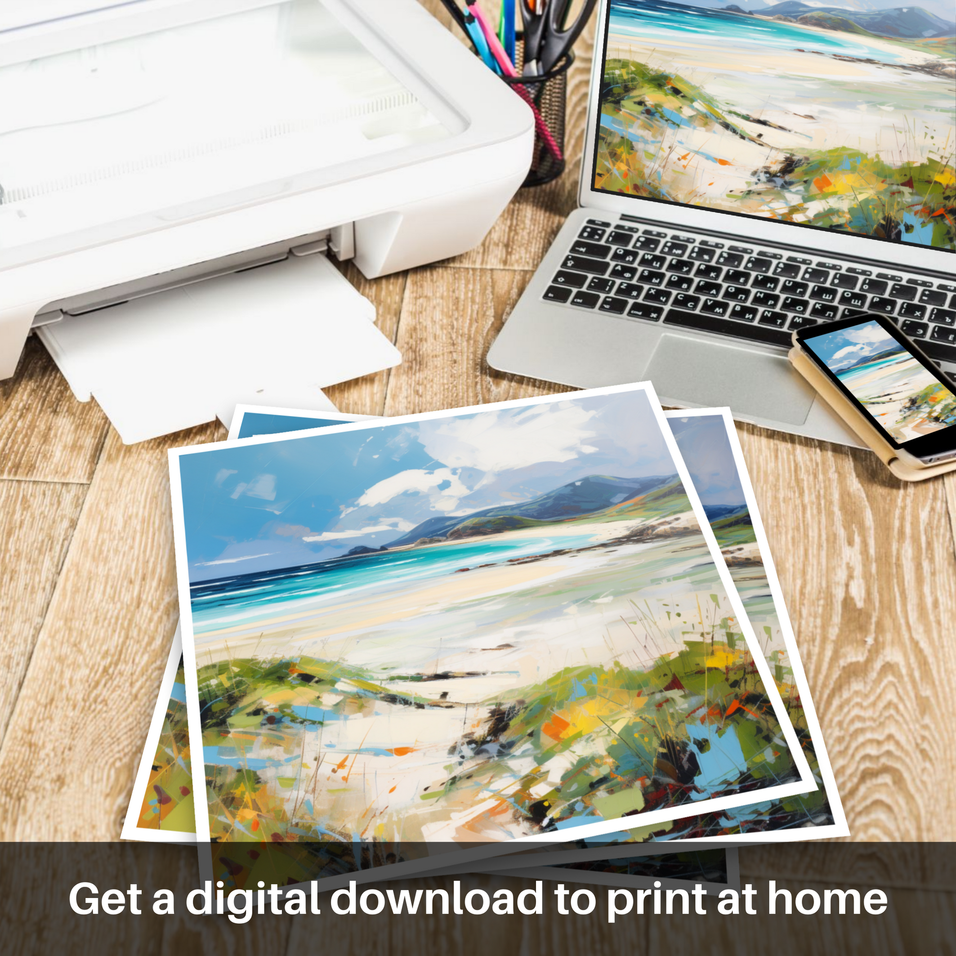 Downloadable and printable picture of Luskentyre Beach, Isle of Harris