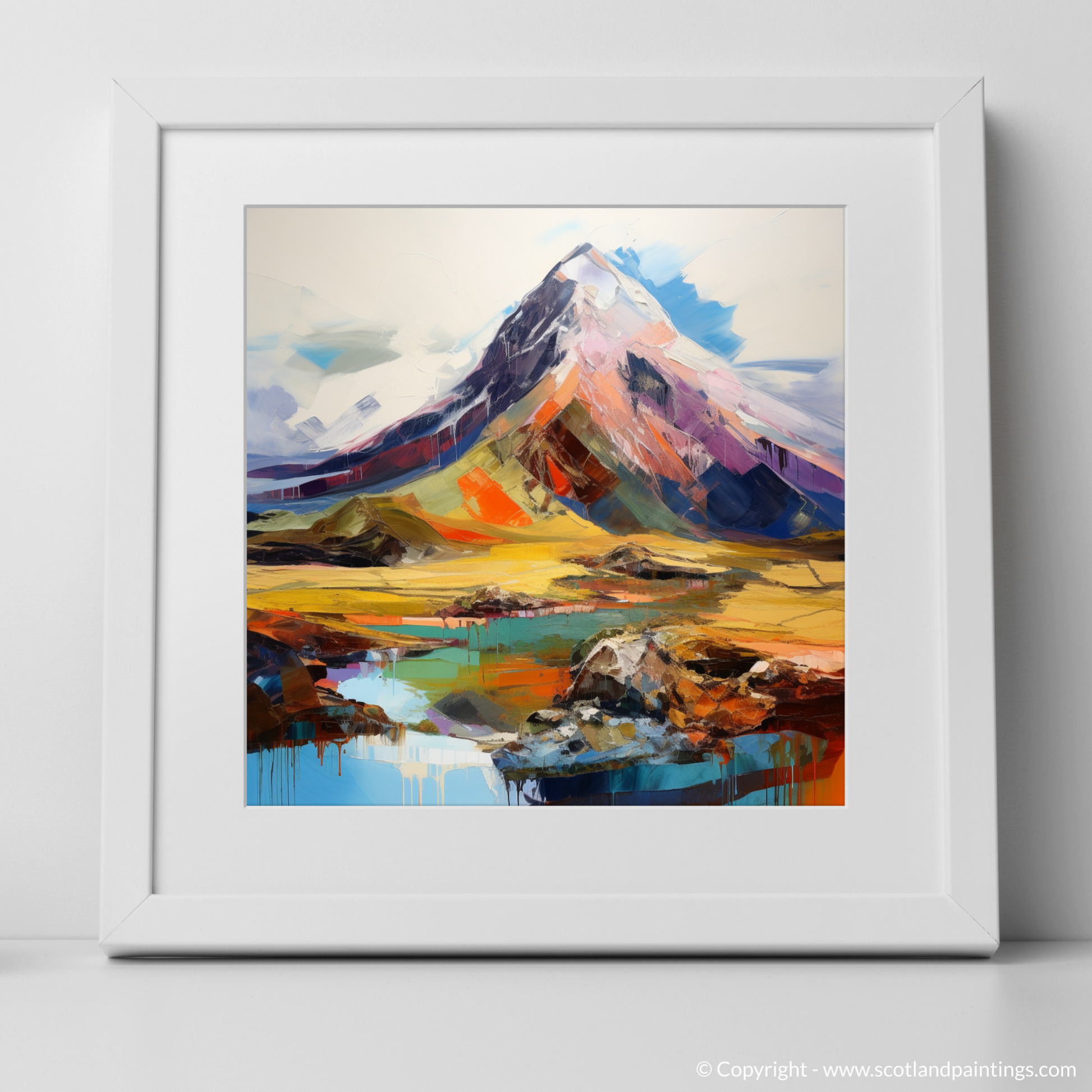 Art Print of Stob Binnein with a white frame