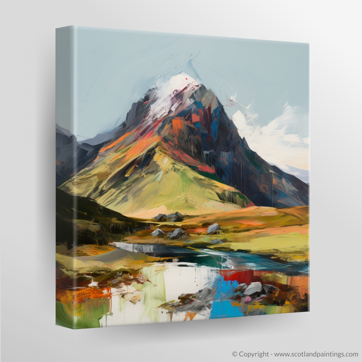 Painting and Art Print of Stob Binnein. Stob Binnein Unleashed: An Expressionist Ode to Scottish Wilderness.