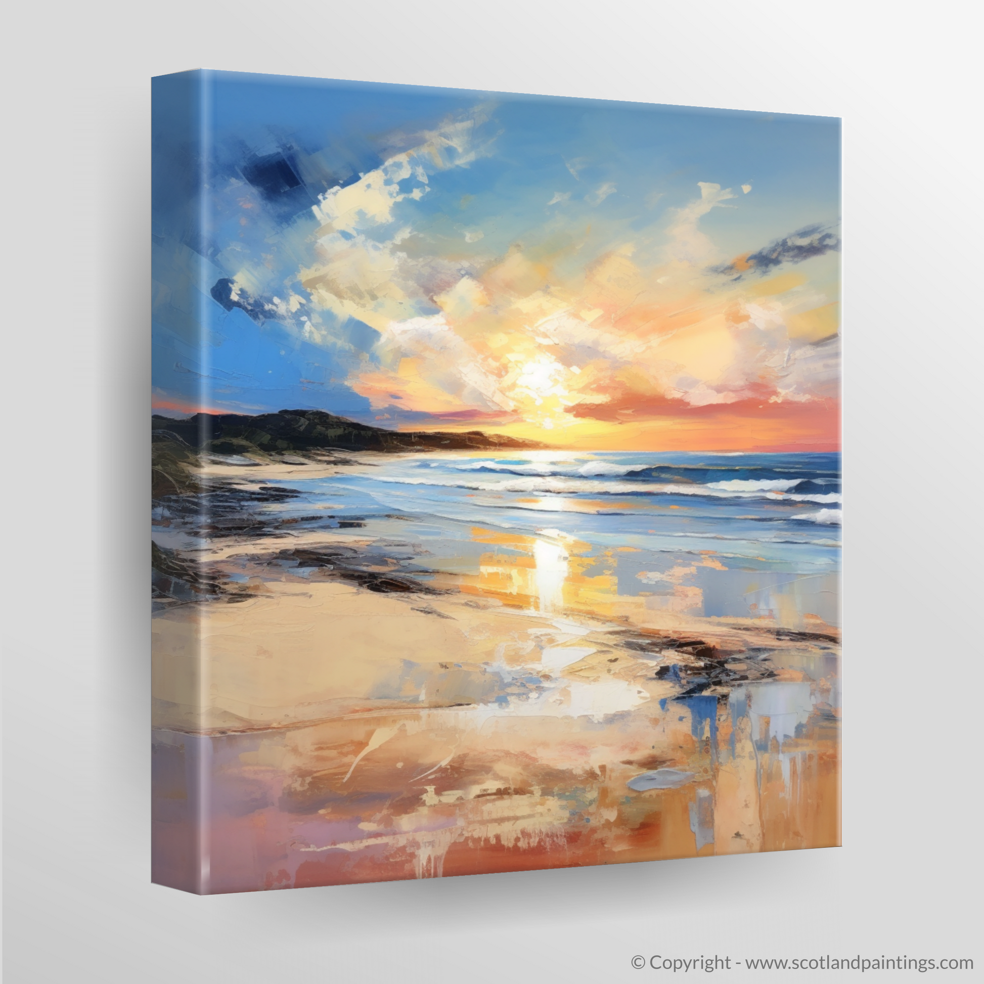 Canvas Print of Balmedie Beach at golden hour