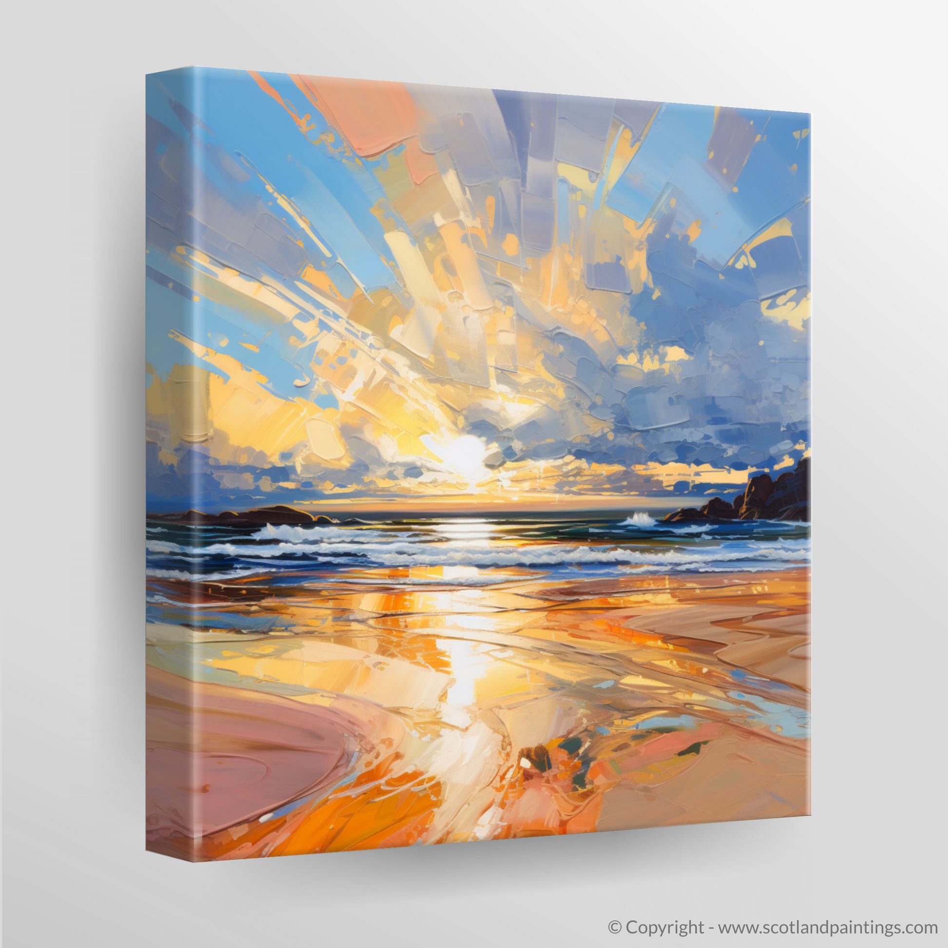Canvas Print of Balmedie Beach at golden hour