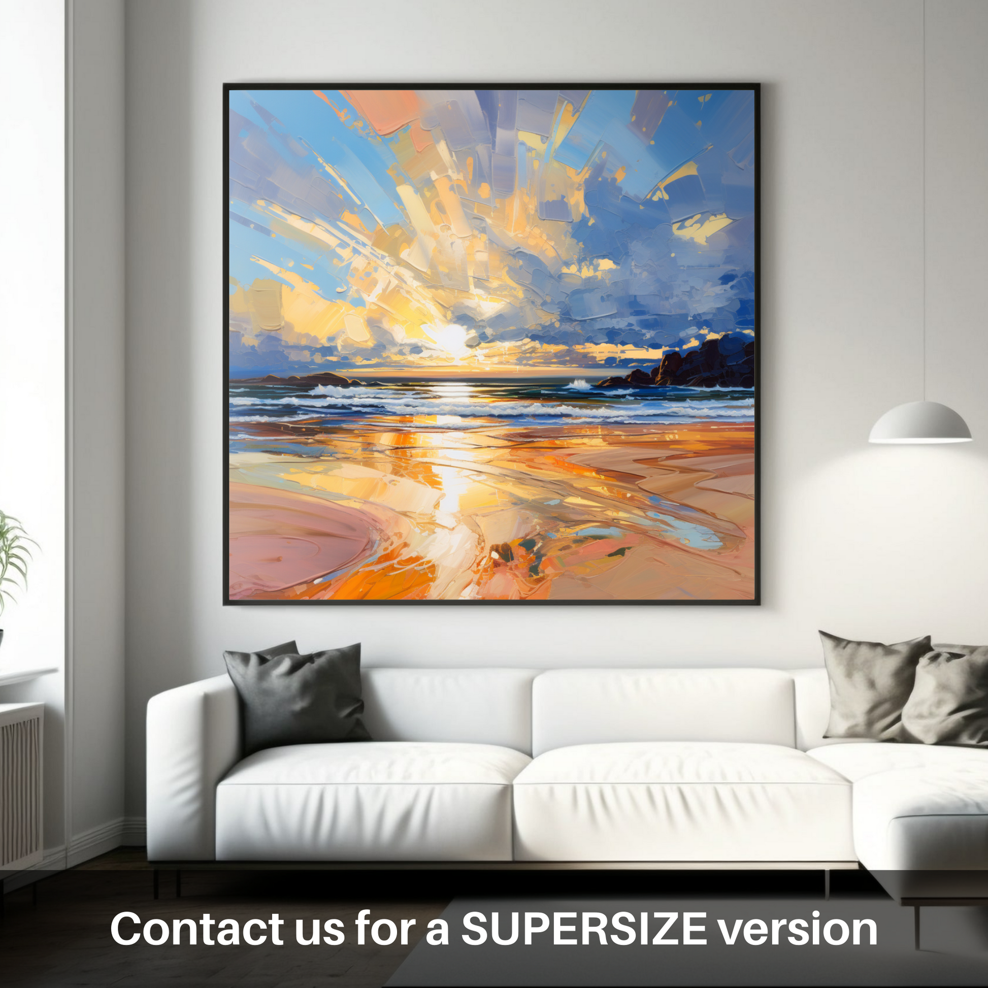 Huge supersize print of Balmedie Beach at golden hour