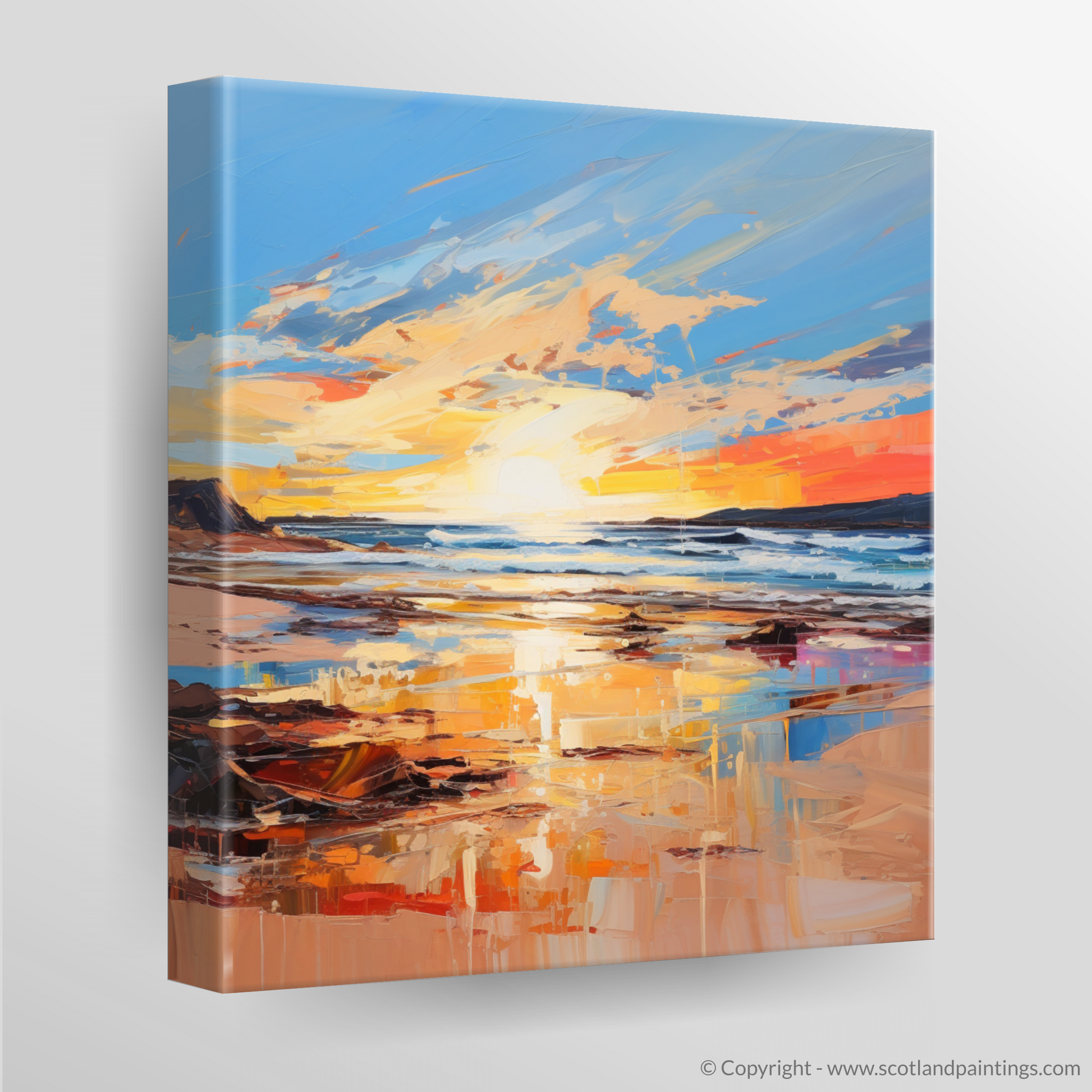 Canvas Print of Balmedie Beach at golden hour