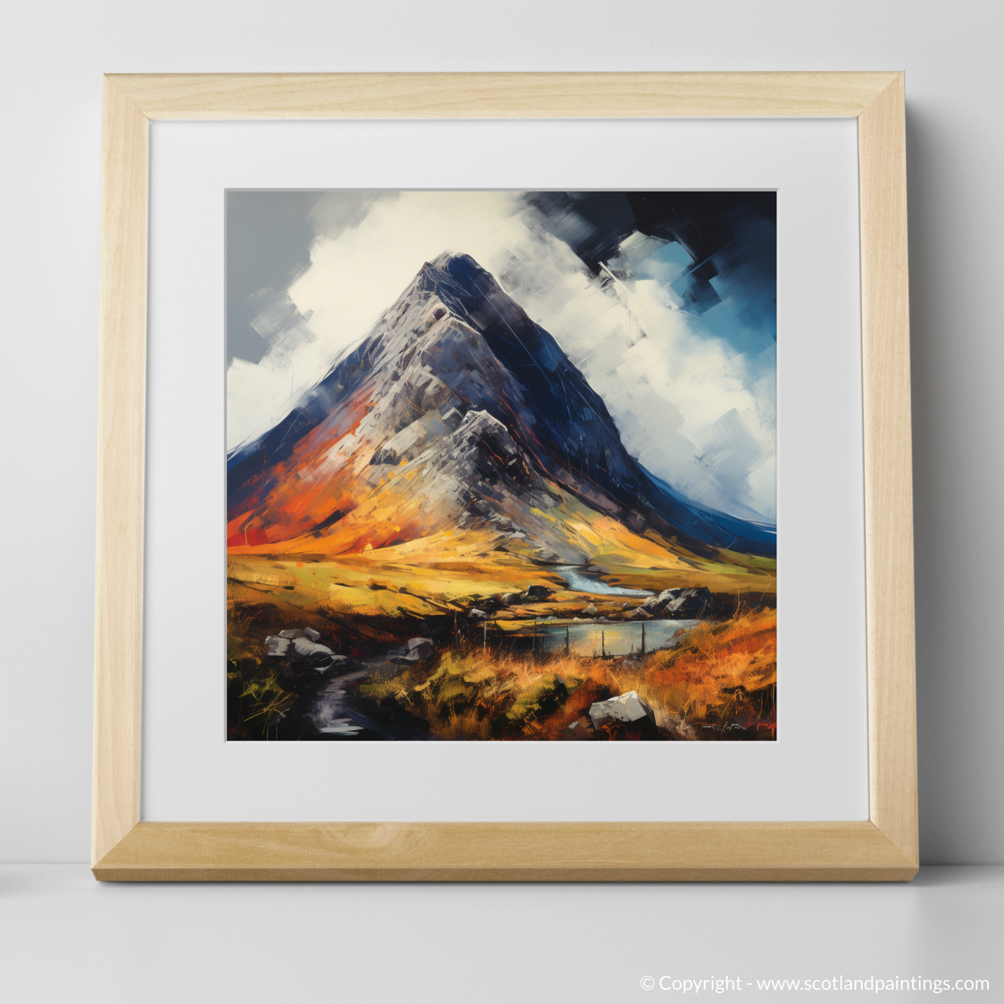 Art Print of Stob Dubh (Buachaille Etive Beag) with a natural frame