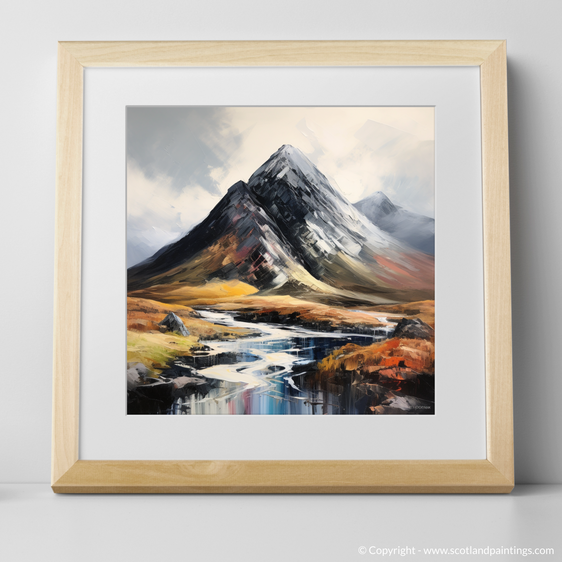 Art Print of Stob Dubh (Buachaille Etive Beag) with a natural frame