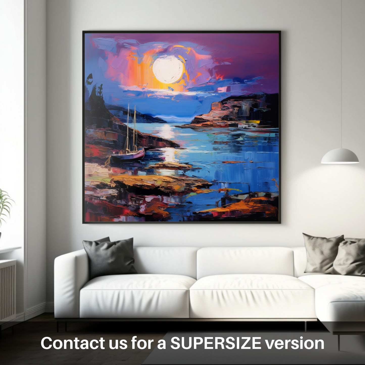 Huge supersize print of Whitehills Harbour at dusk