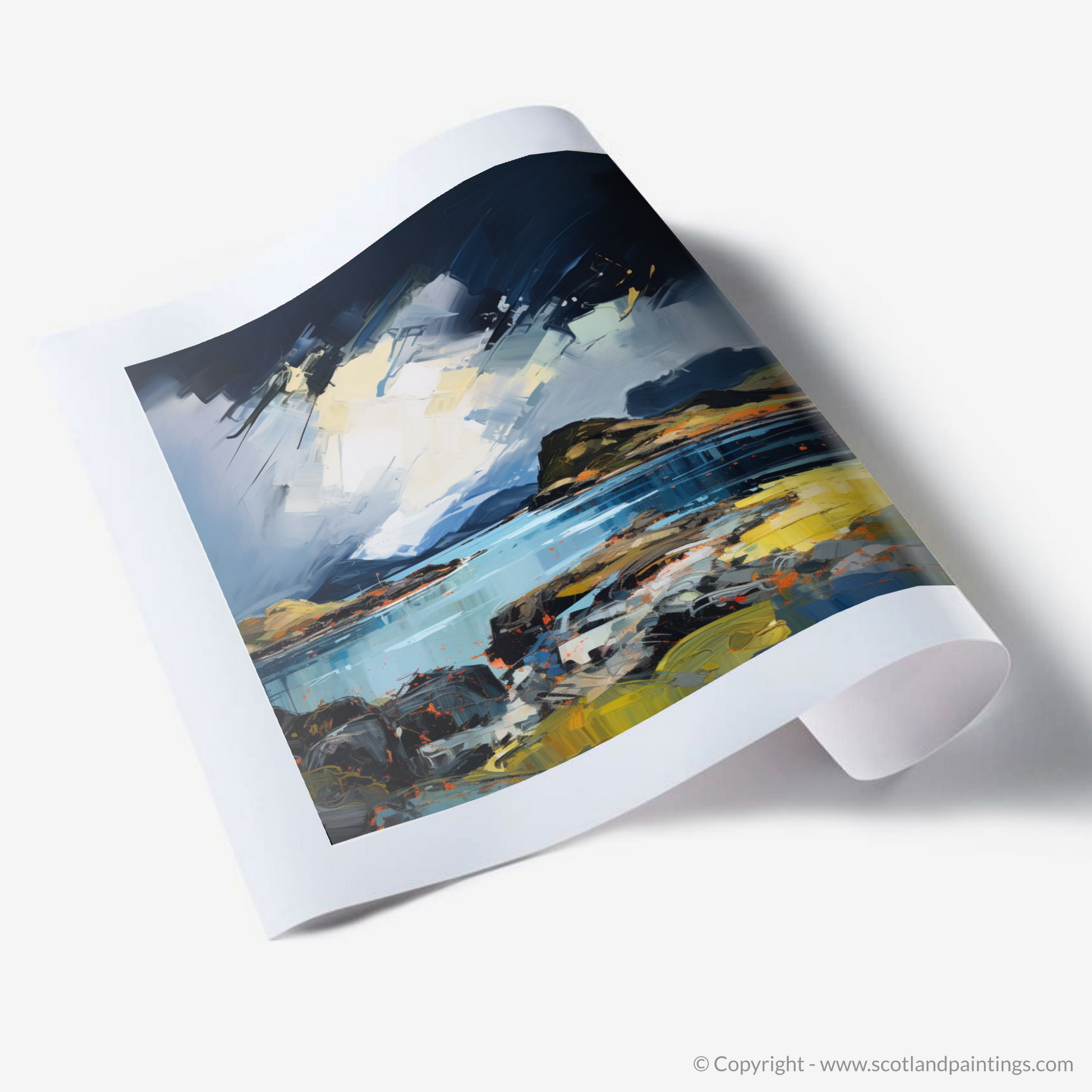 Art Print of Easdale Sound with a stormy sky