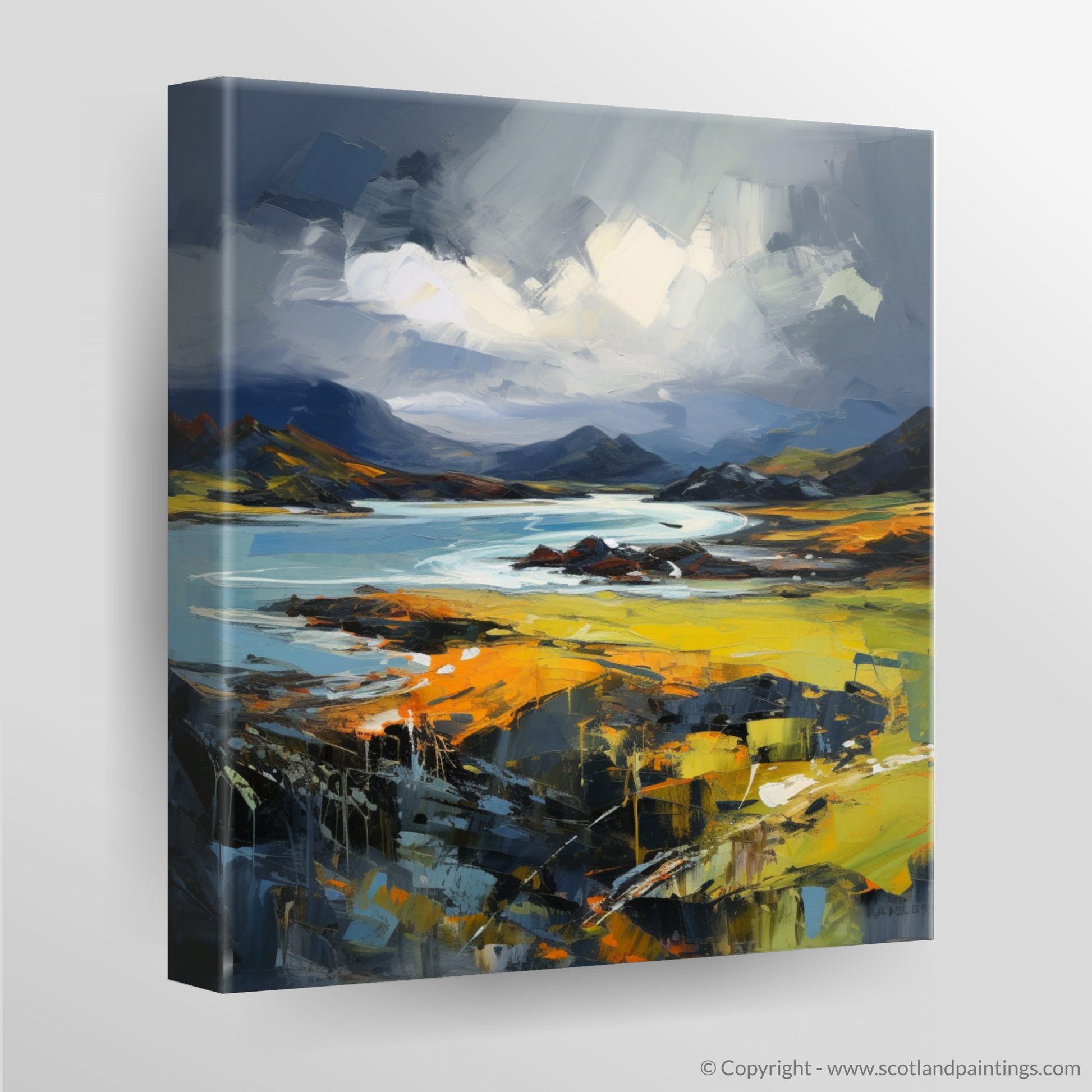 Canvas Print of Easdale Sound with a stormy sky