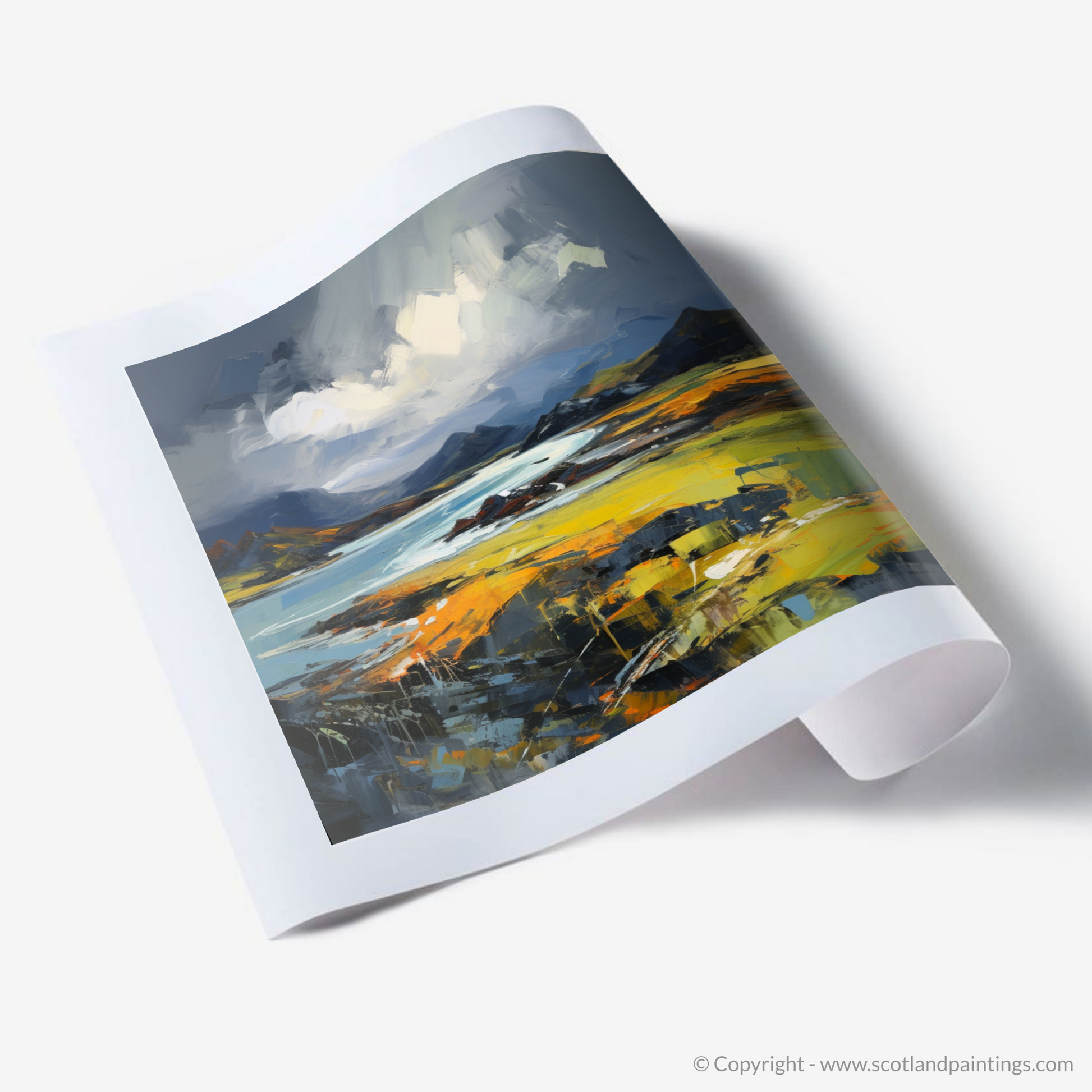 Art Print of Easdale Sound with a stormy sky