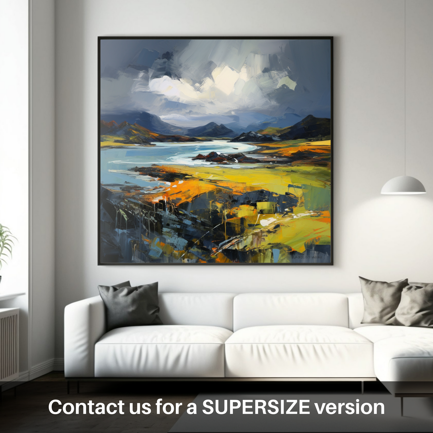 Huge supersize print of Easdale Sound with a stormy sky