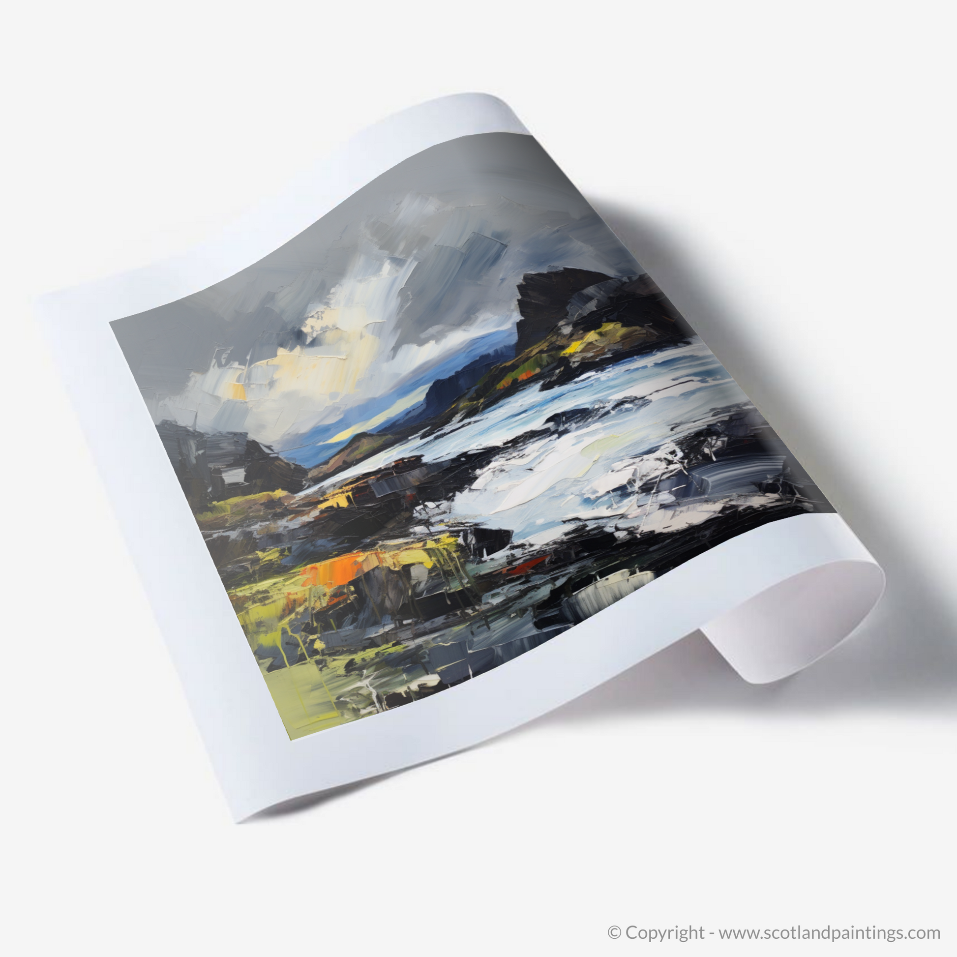 Art Print of Easdale Sound with a stormy sky