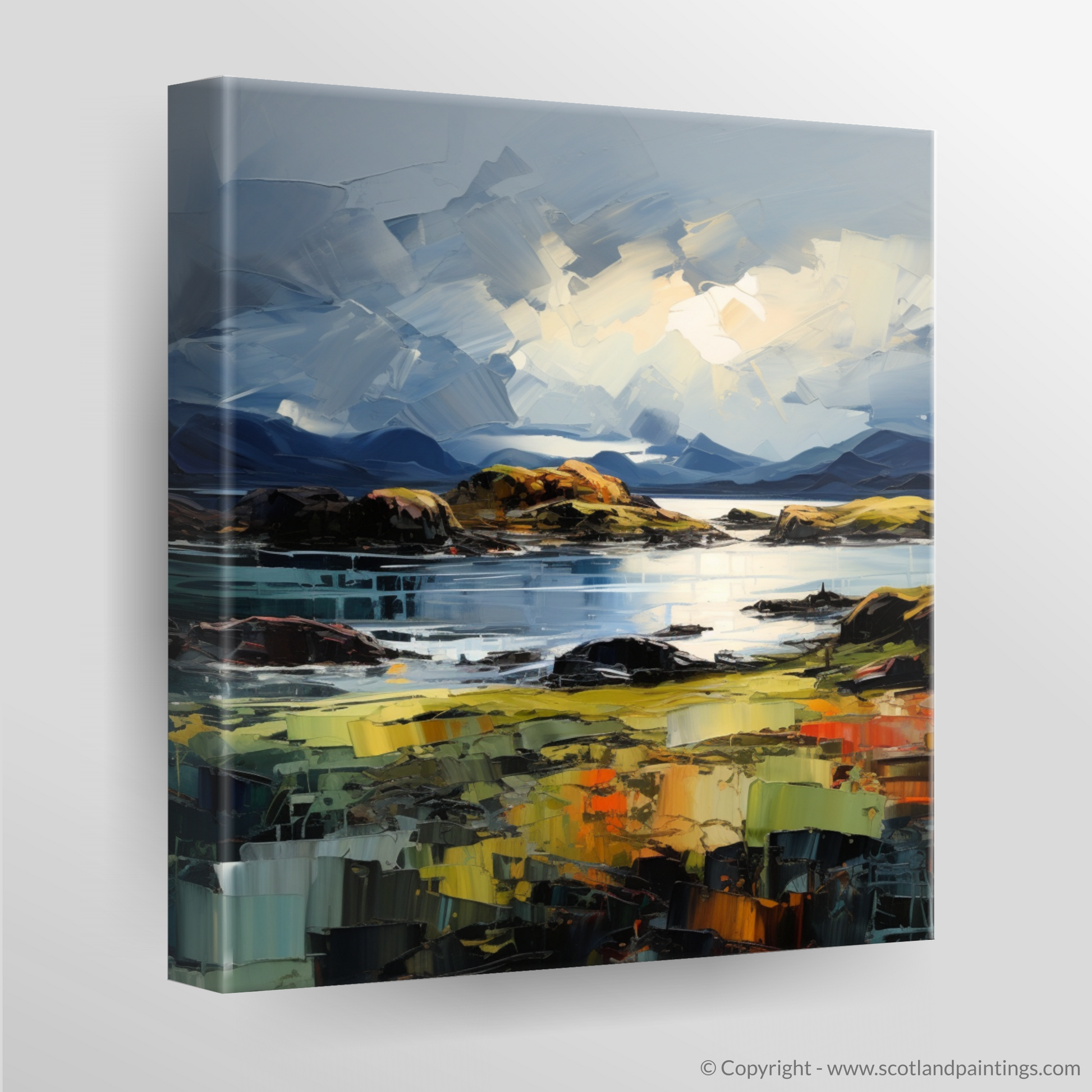 Canvas Print of Easdale Sound with a stormy sky