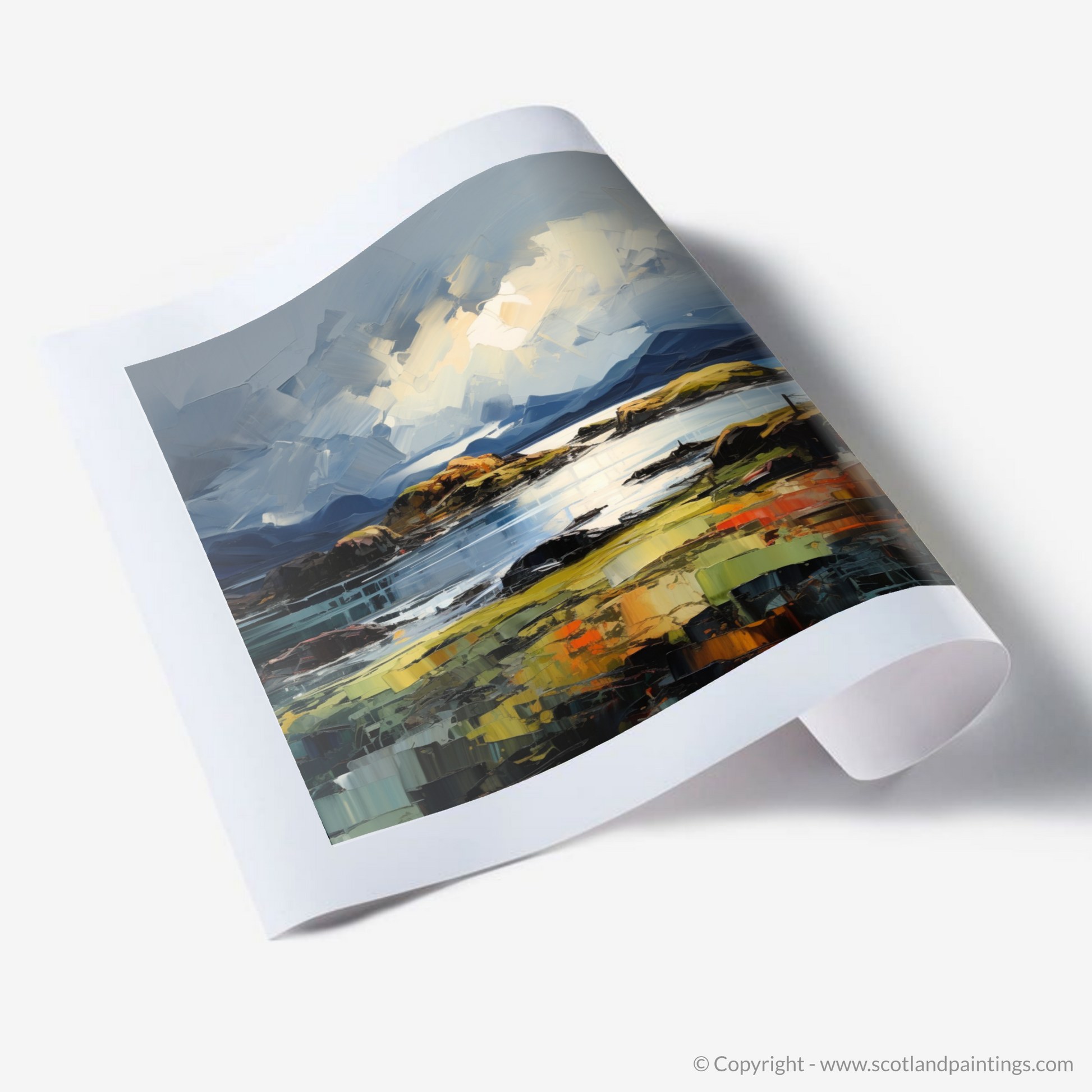 Art Print of Easdale Sound with a stormy sky