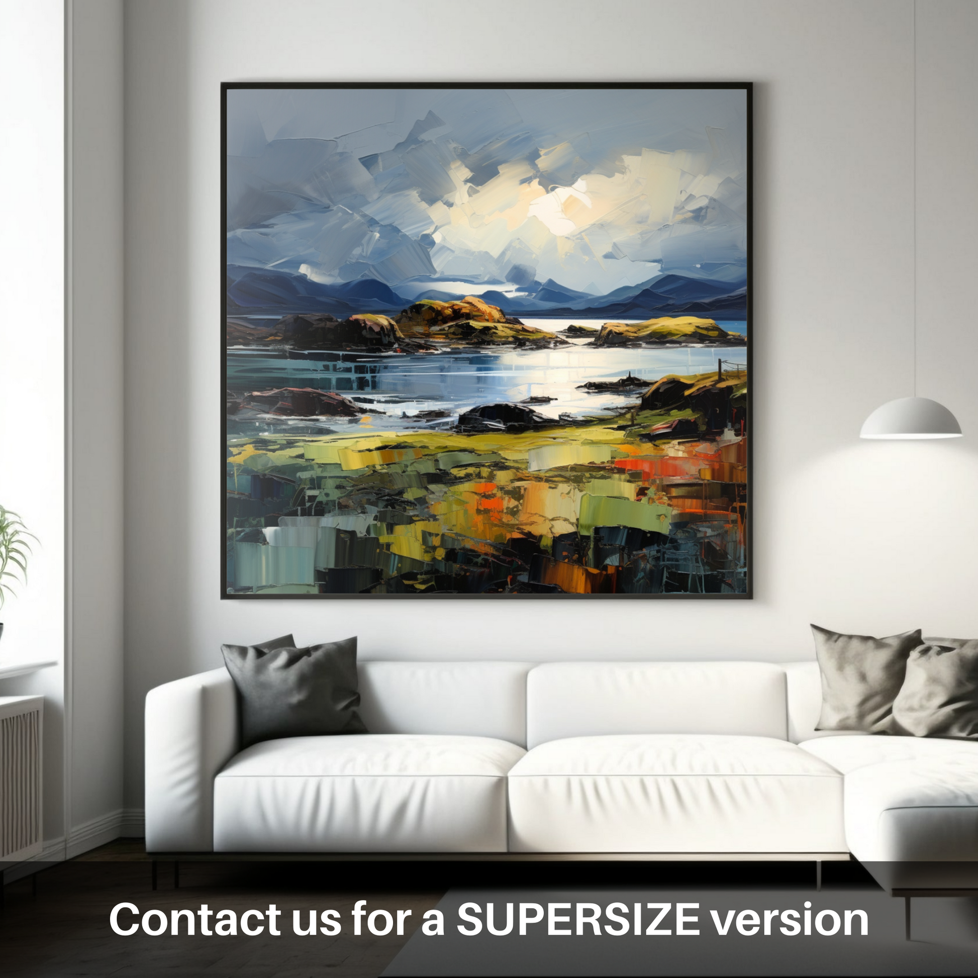 Huge supersize print of Easdale Sound with a stormy sky