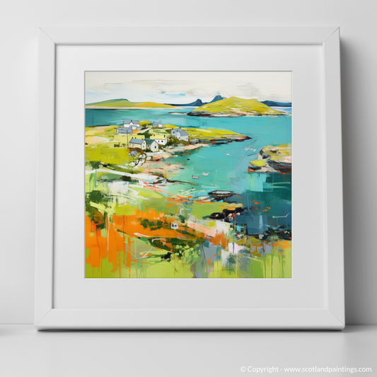 Art Print of Isle of Ulva, Inner Hebrides in summer with a white frame