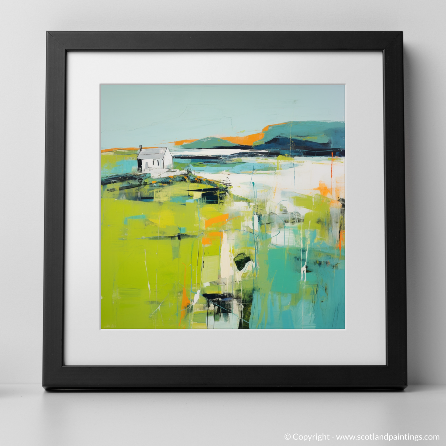 Art Print of Isle of Ulva, Inner Hebrides in summer with a black frame