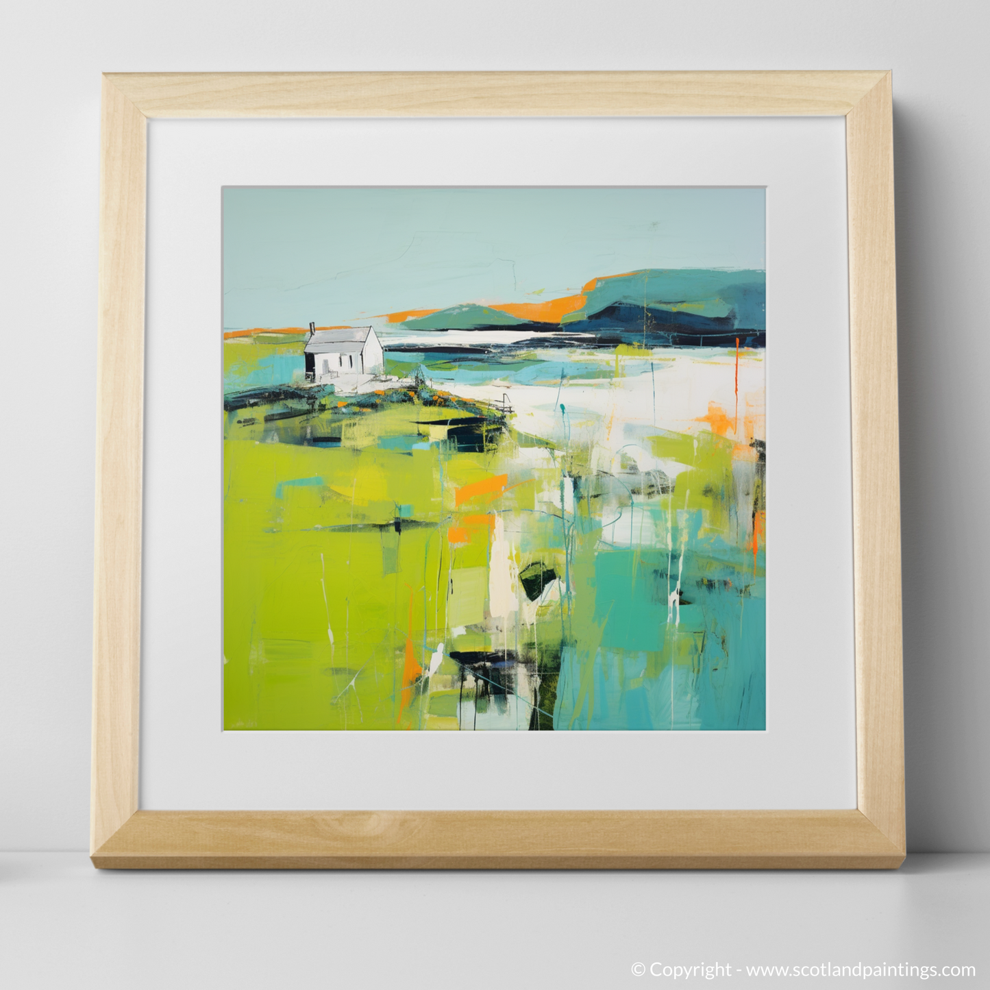 Art Print of Isle of Ulva, Inner Hebrides in summer with a natural frame