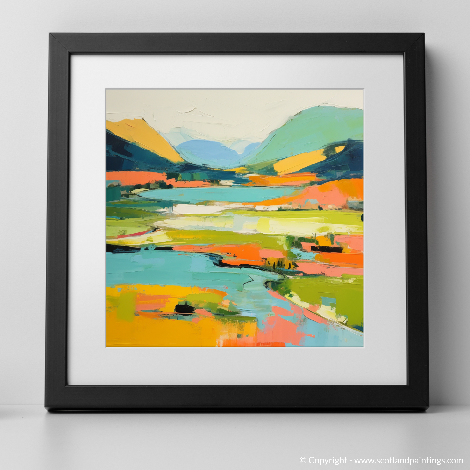 Art Print of Loch Shiel, Highlands in summer with a black frame