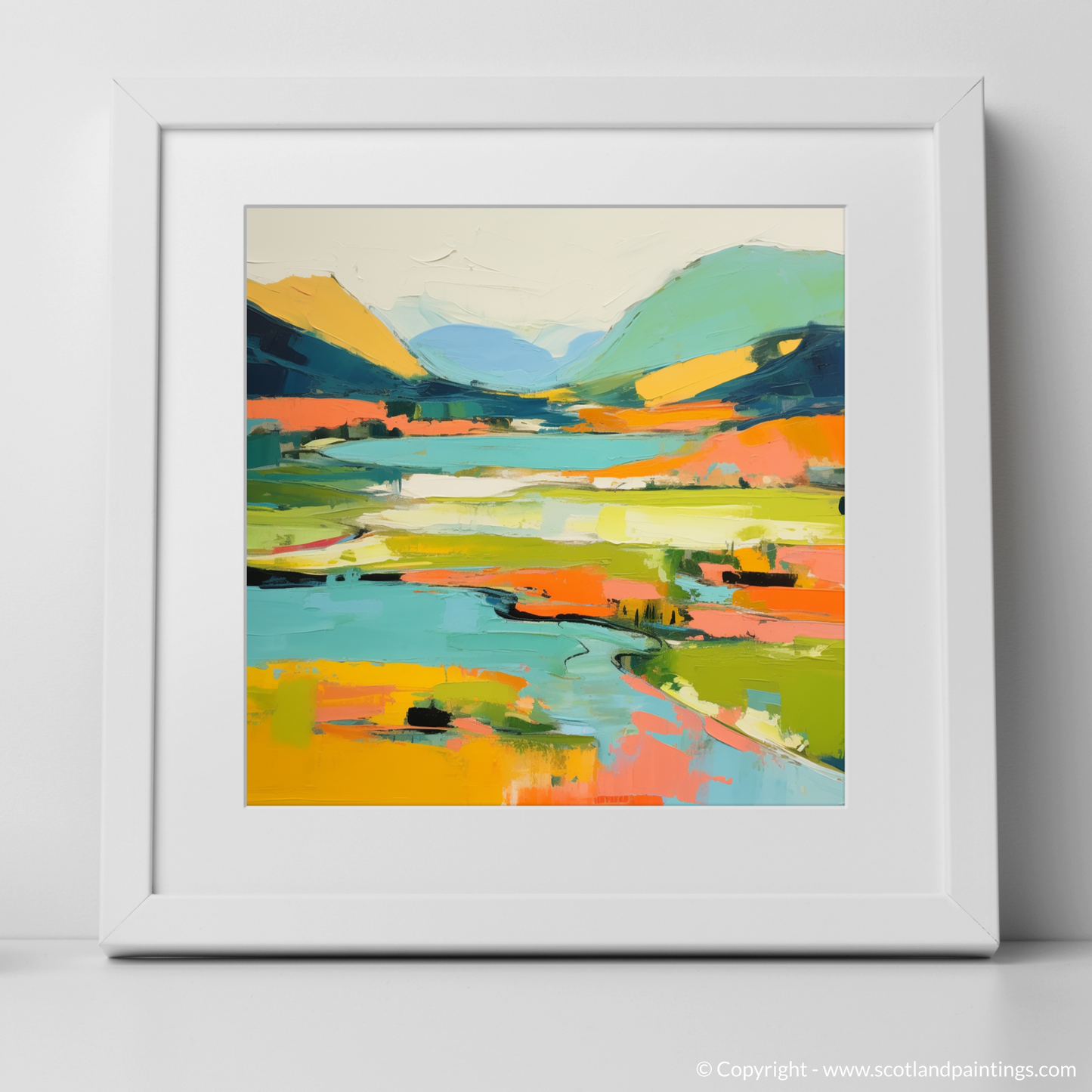 Art Print of Loch Shiel, Highlands in summer with a white frame