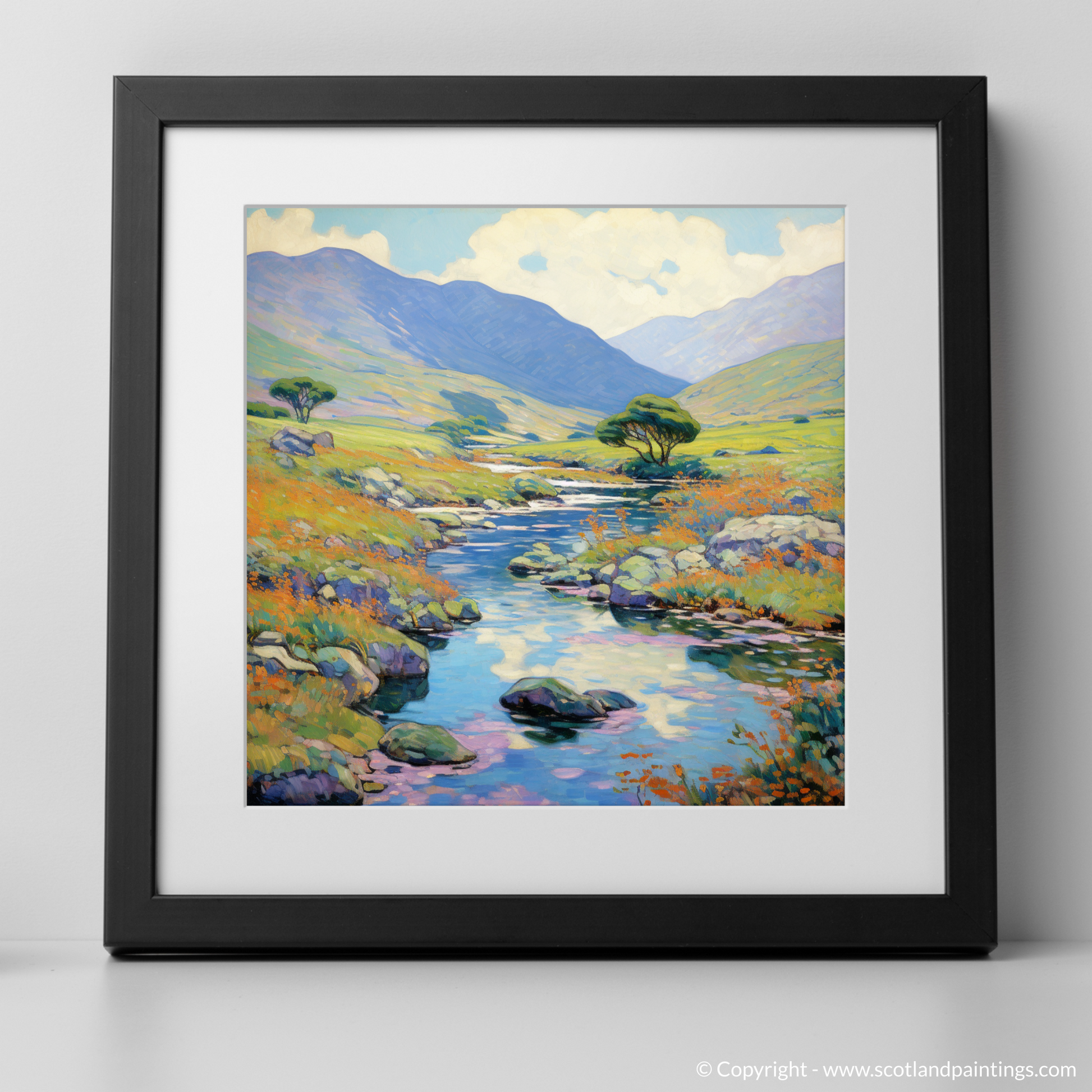 Art Print of Glen Rosa, Isle of Arran in summer with Black Frame