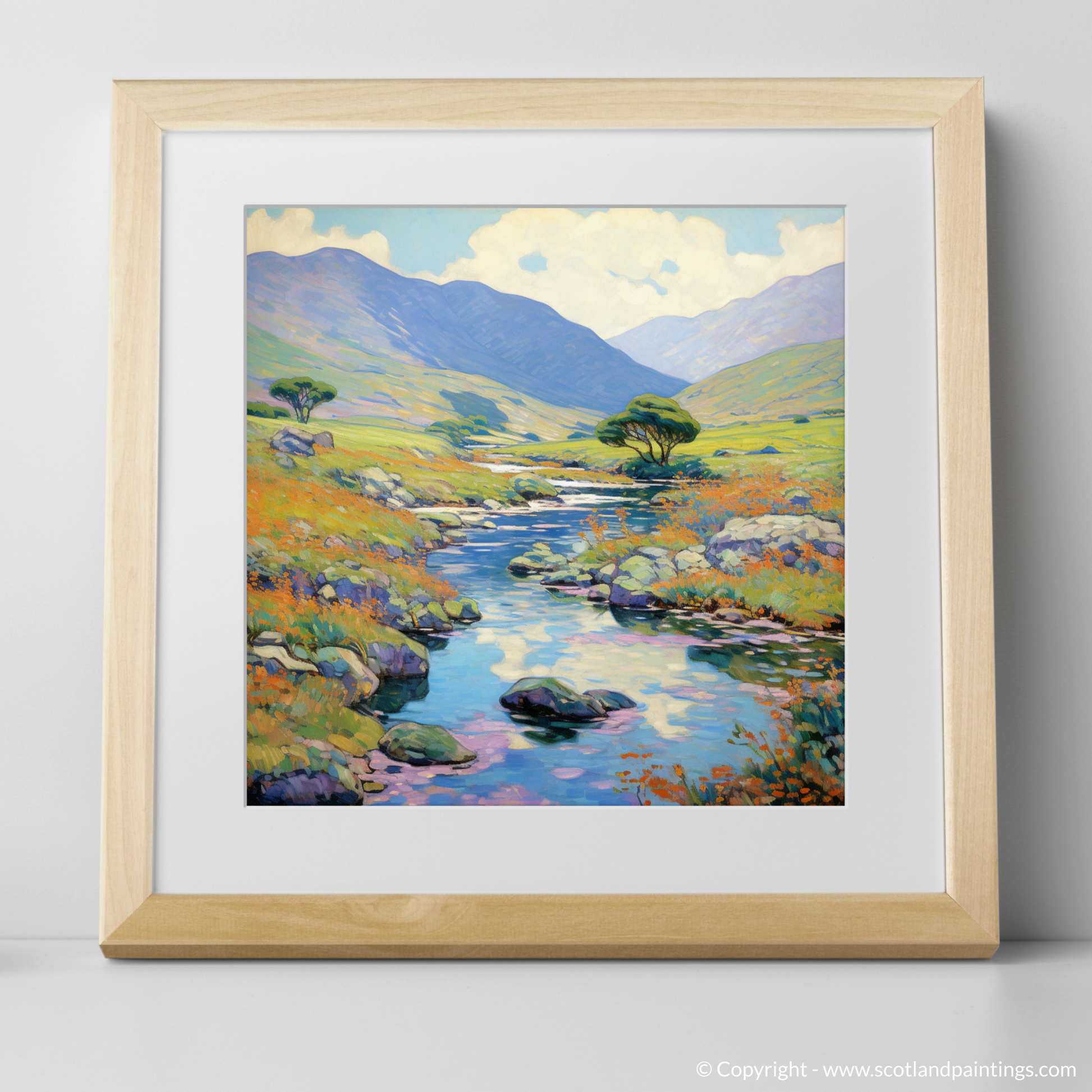 Art Print of Glen Rosa, Isle of Arran in summer with Natural Frame