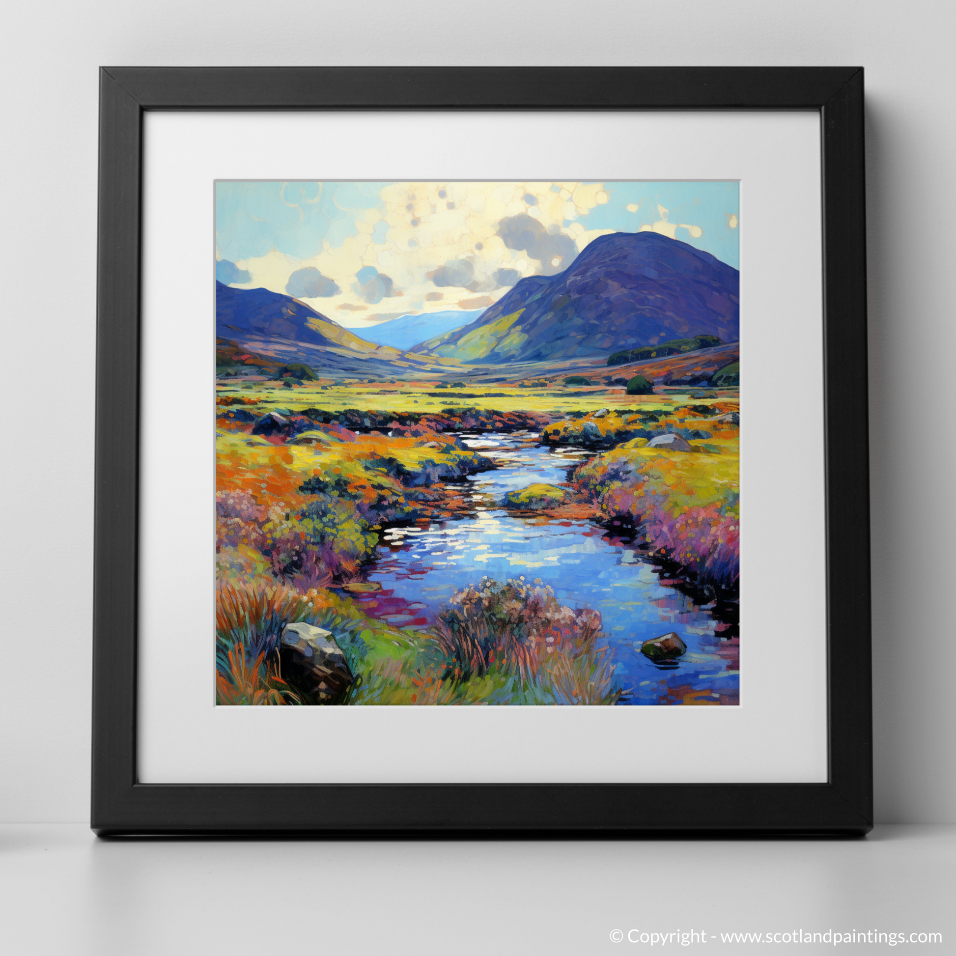 Art Print of Glen Rosa, Isle of Arran in summer with a black frame