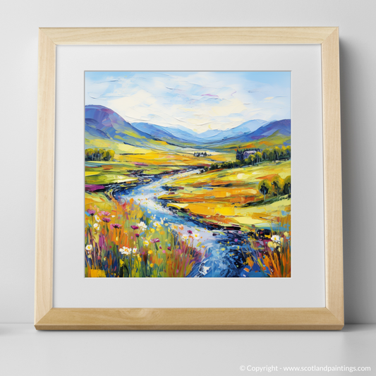 Art Print of Glen Feshie, Highlands in summer with a natural frame