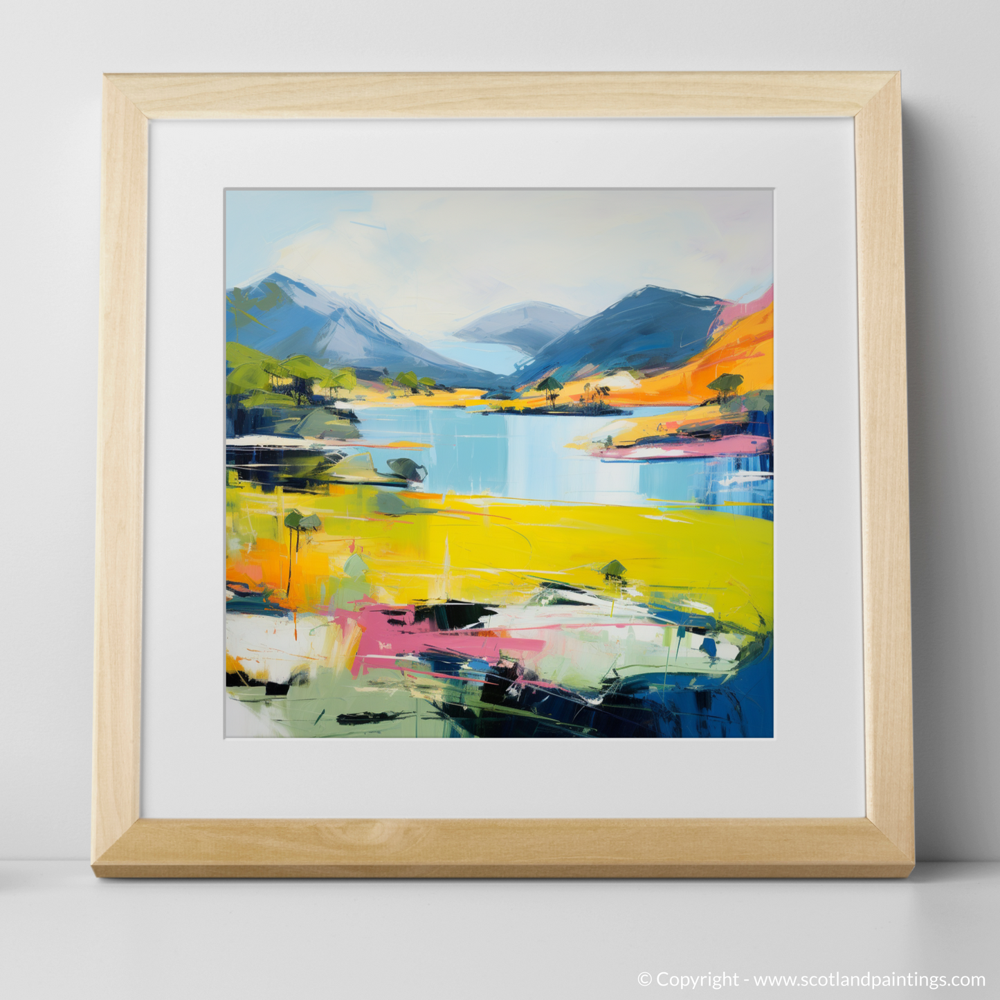 Art Print of Loch Morar, Highlands in summer with a natural frame