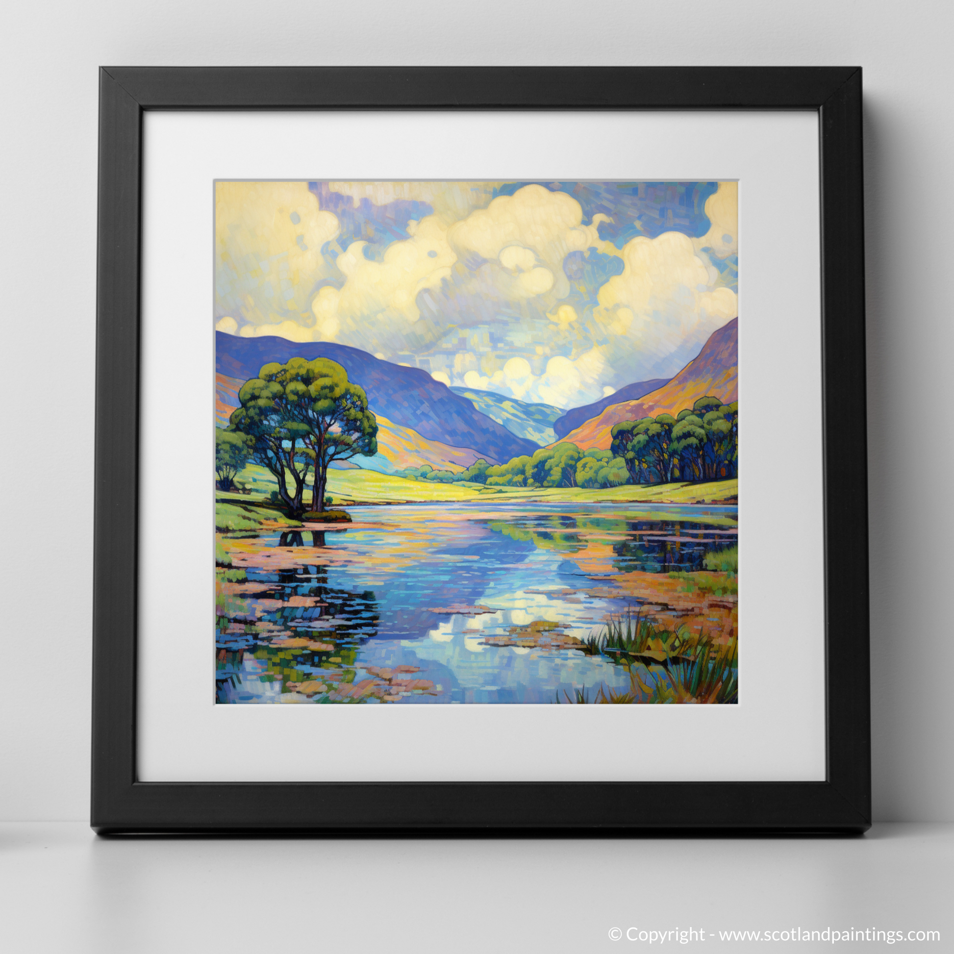 Art Print of Glen Lochay, Perthshire in summer with a black frame