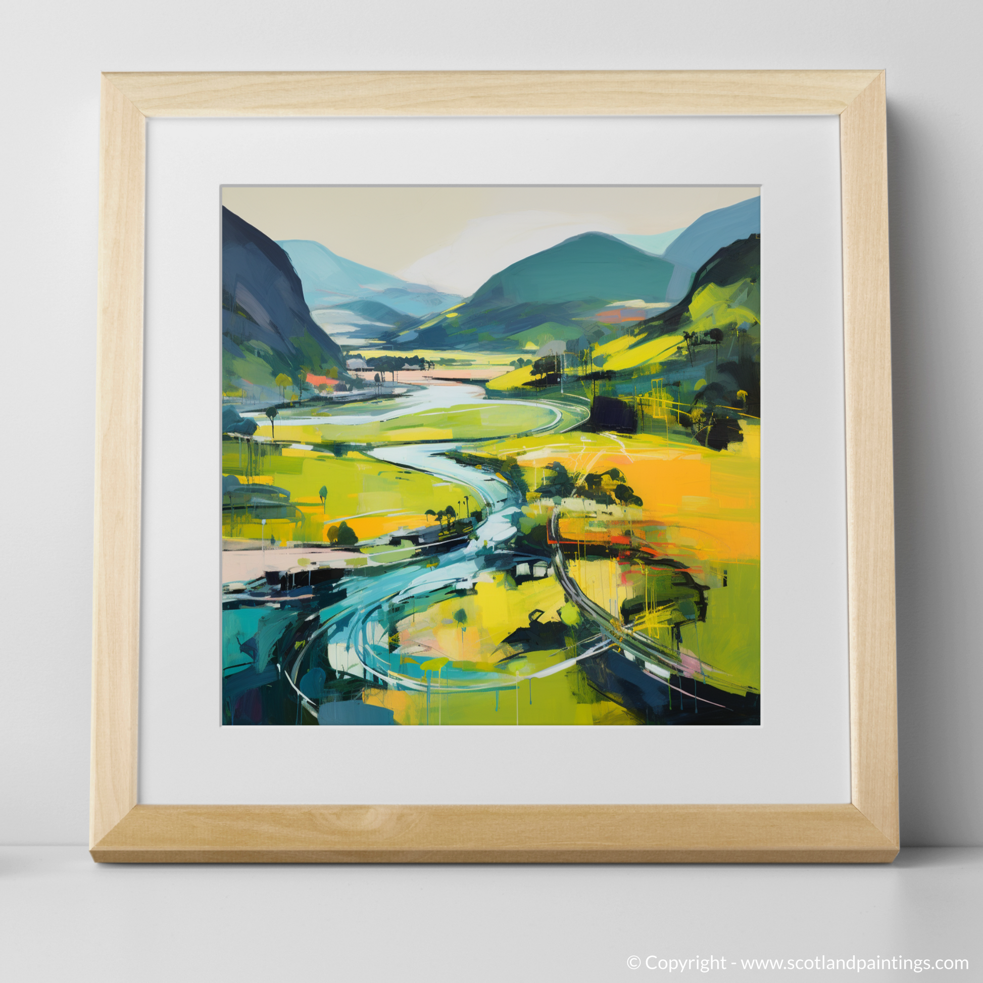 Art Print of Glenfinnan, Highlands in summer with a natural frame