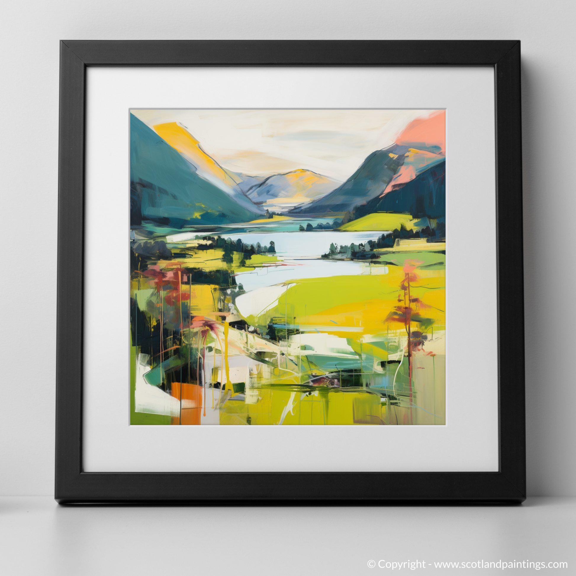 Art Print of Glenfinnan, Highlands in summer with a black frame